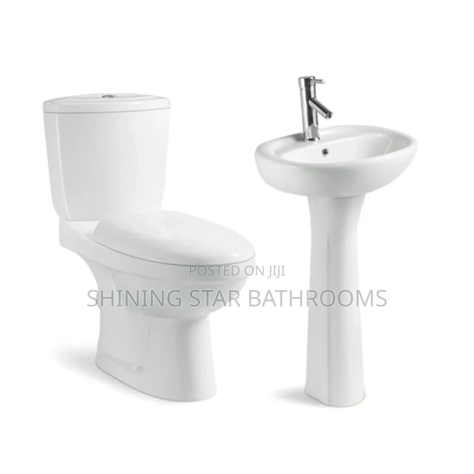 Round Curve Toilet Set With Basin