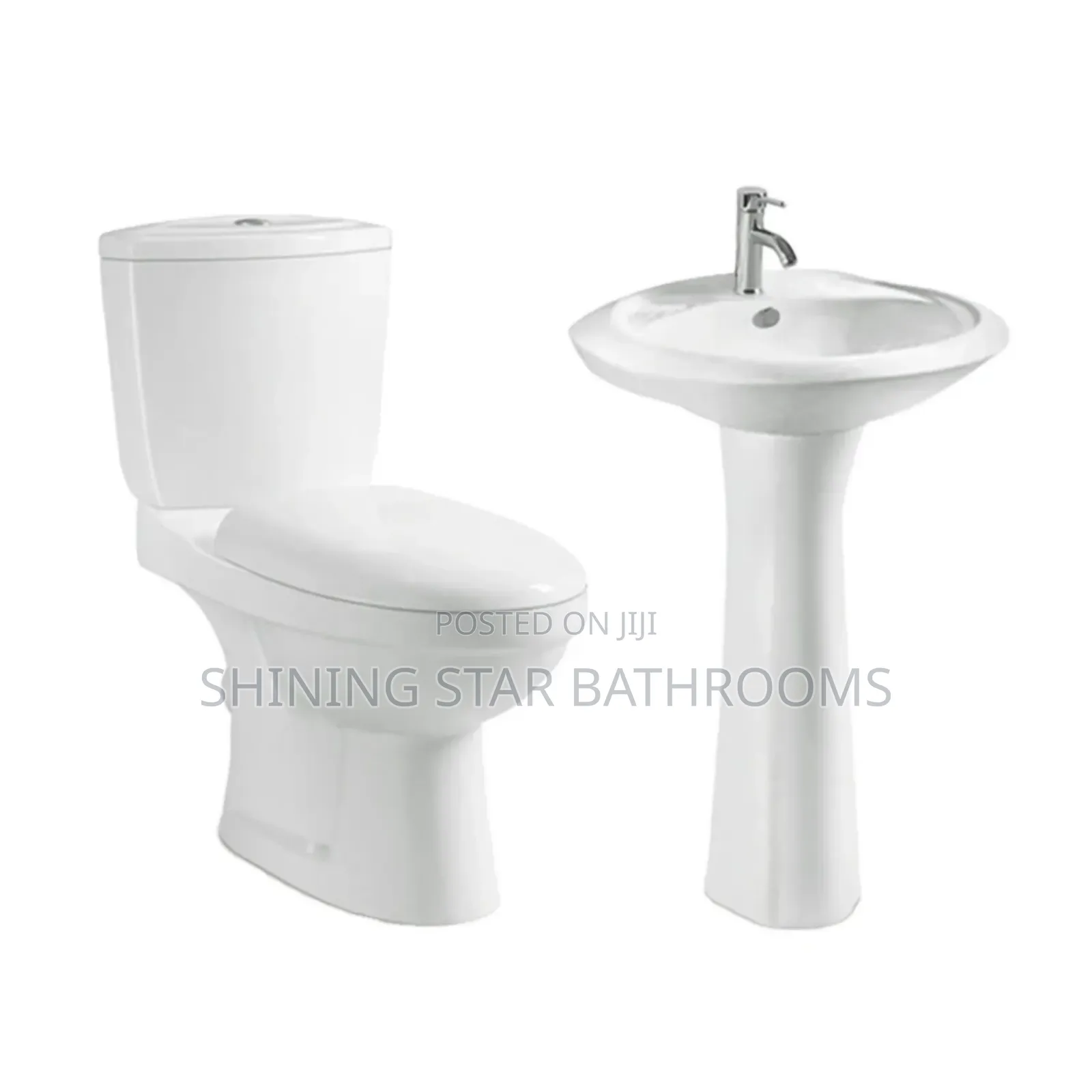 Round Curve Toilet Set With Basin