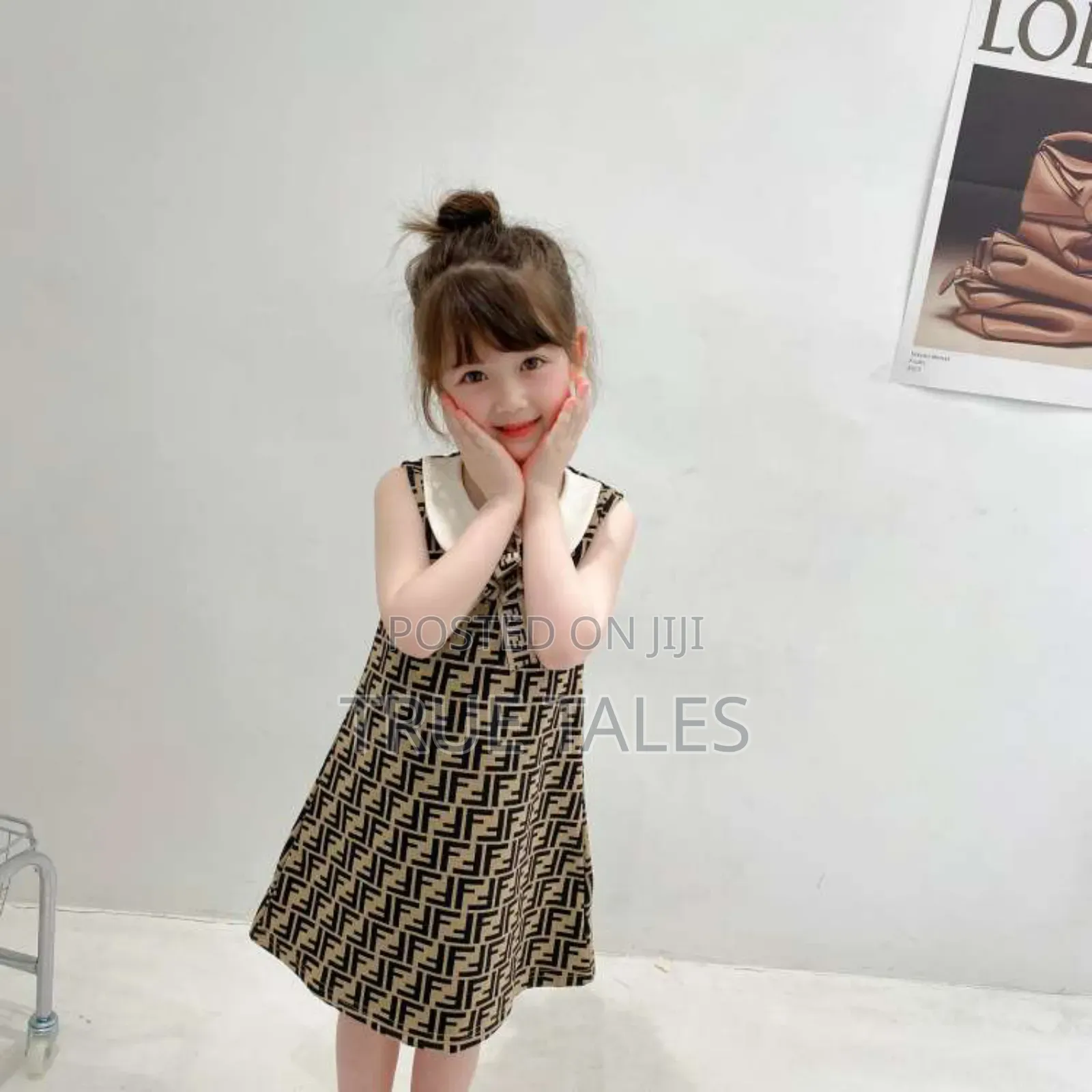 Girls Fendi A Line Cute Dress