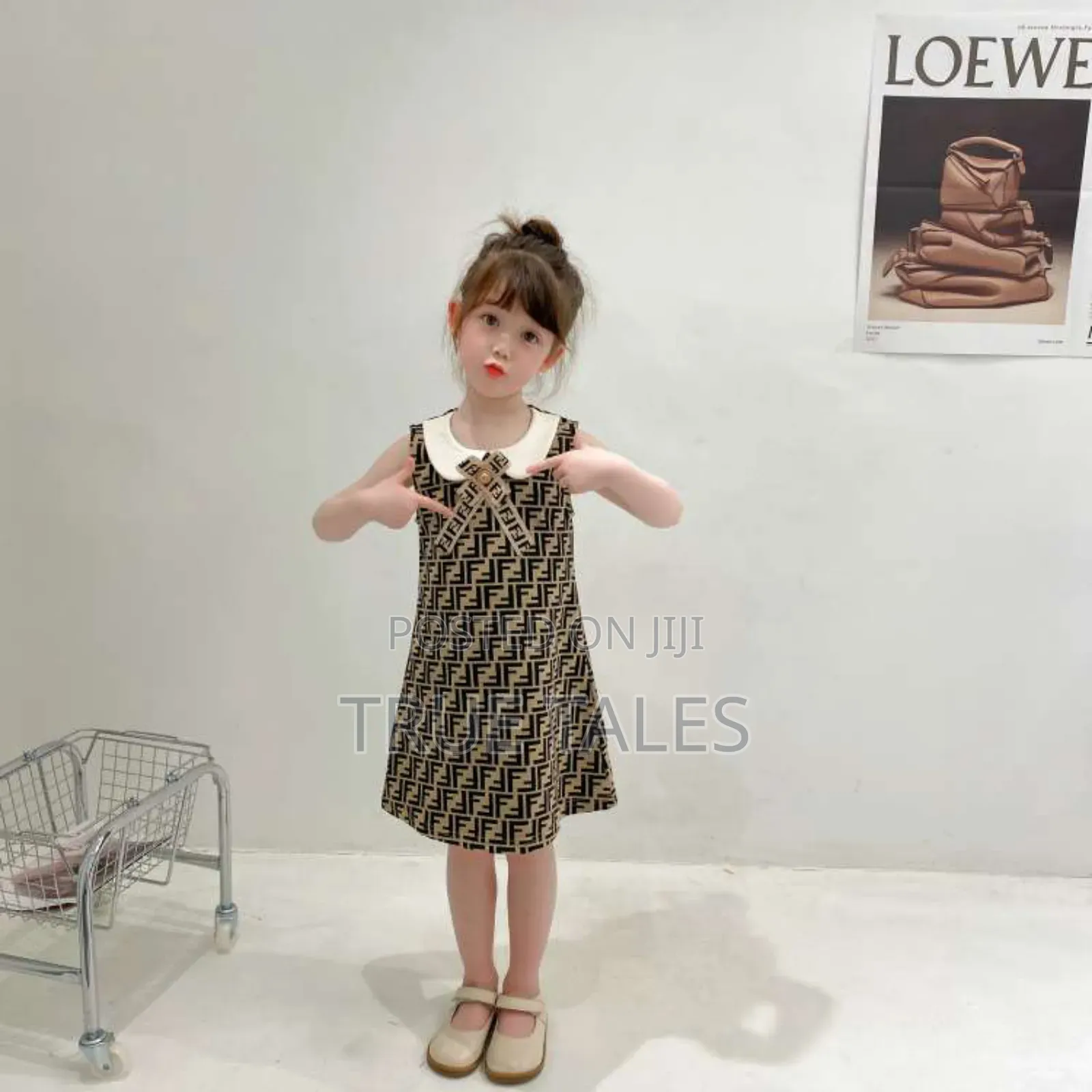 Girls Fendi A Line Cute Dress