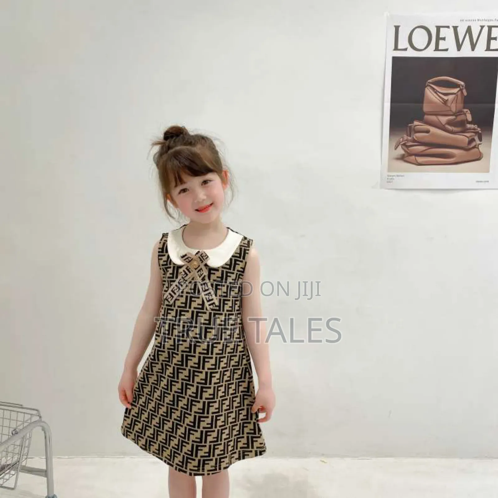 Girls Fendi A Line Cute Dress