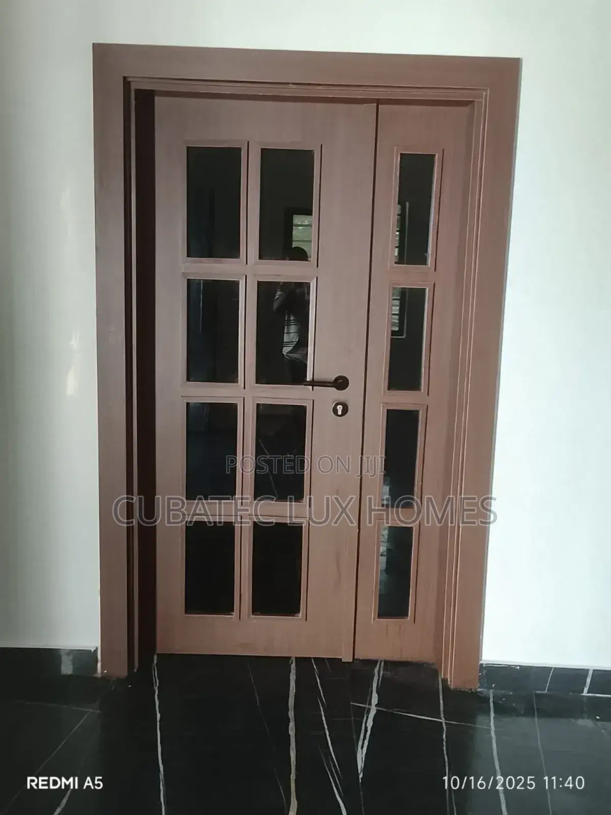 4ft Glass Wooden Door With