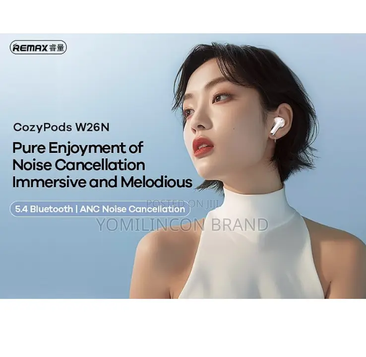 Remax Anc Noise Cancelling Stereo Wireless Earbuds Cozybuds W26n .