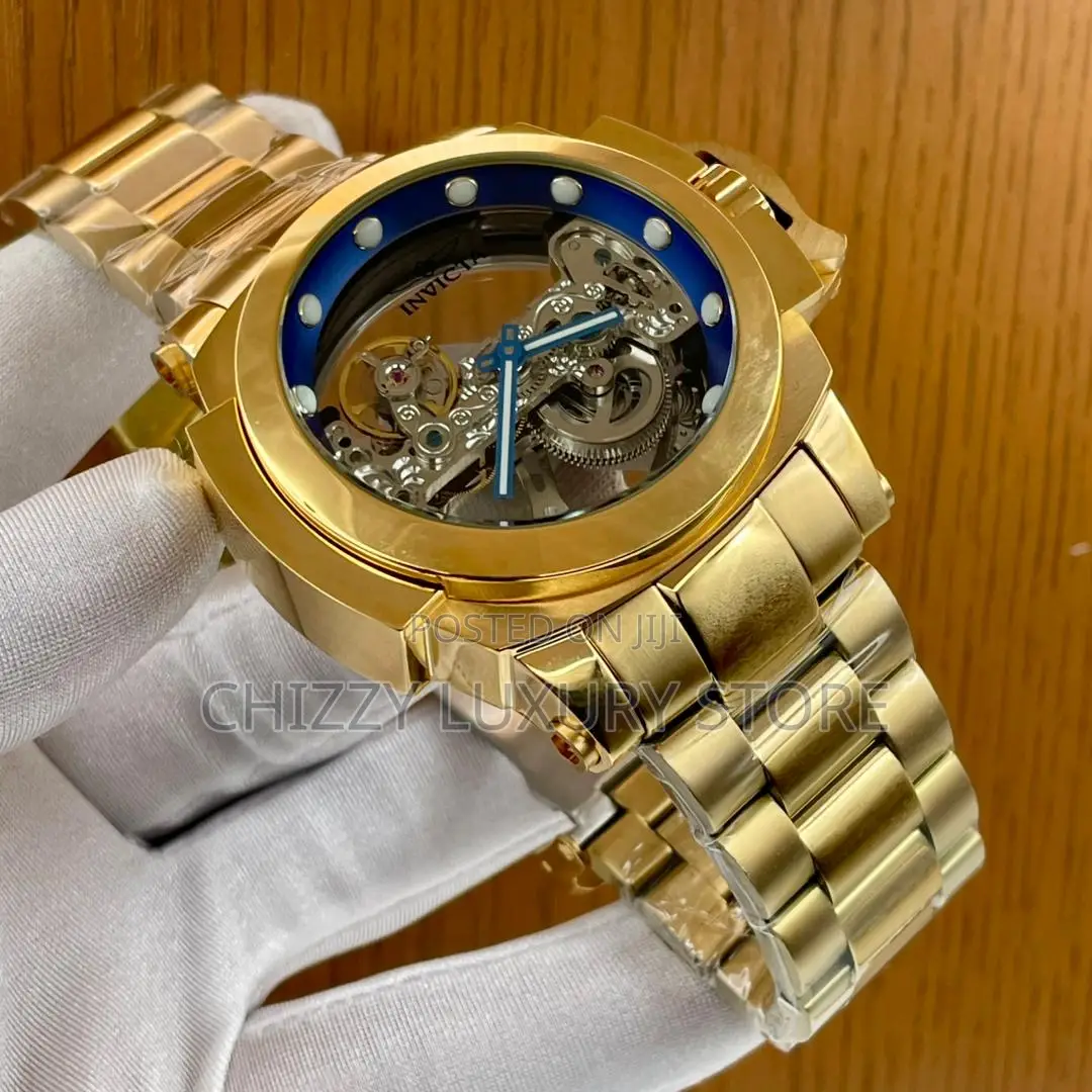 Invicta Quality Luxury Men Chronograph Chain Strap Wristwatch