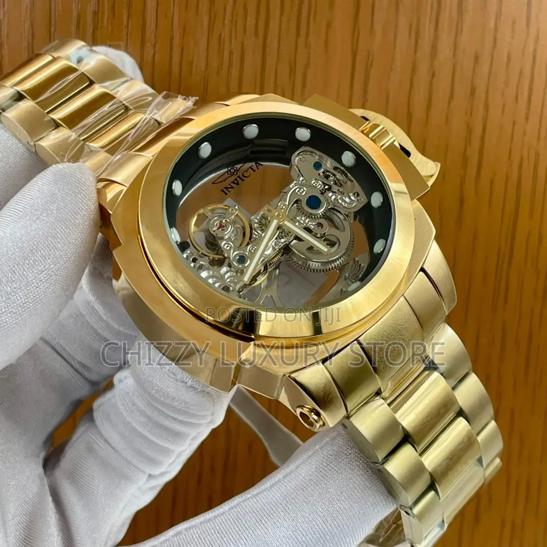 Invicta Quality Luxury Men Chronograph Chain Strap Wristwatch