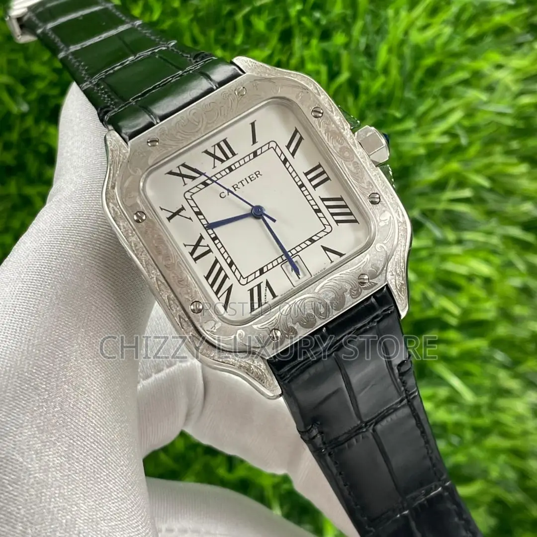 Cartier Quality Luxury Men Genuine Leather Wristwatch