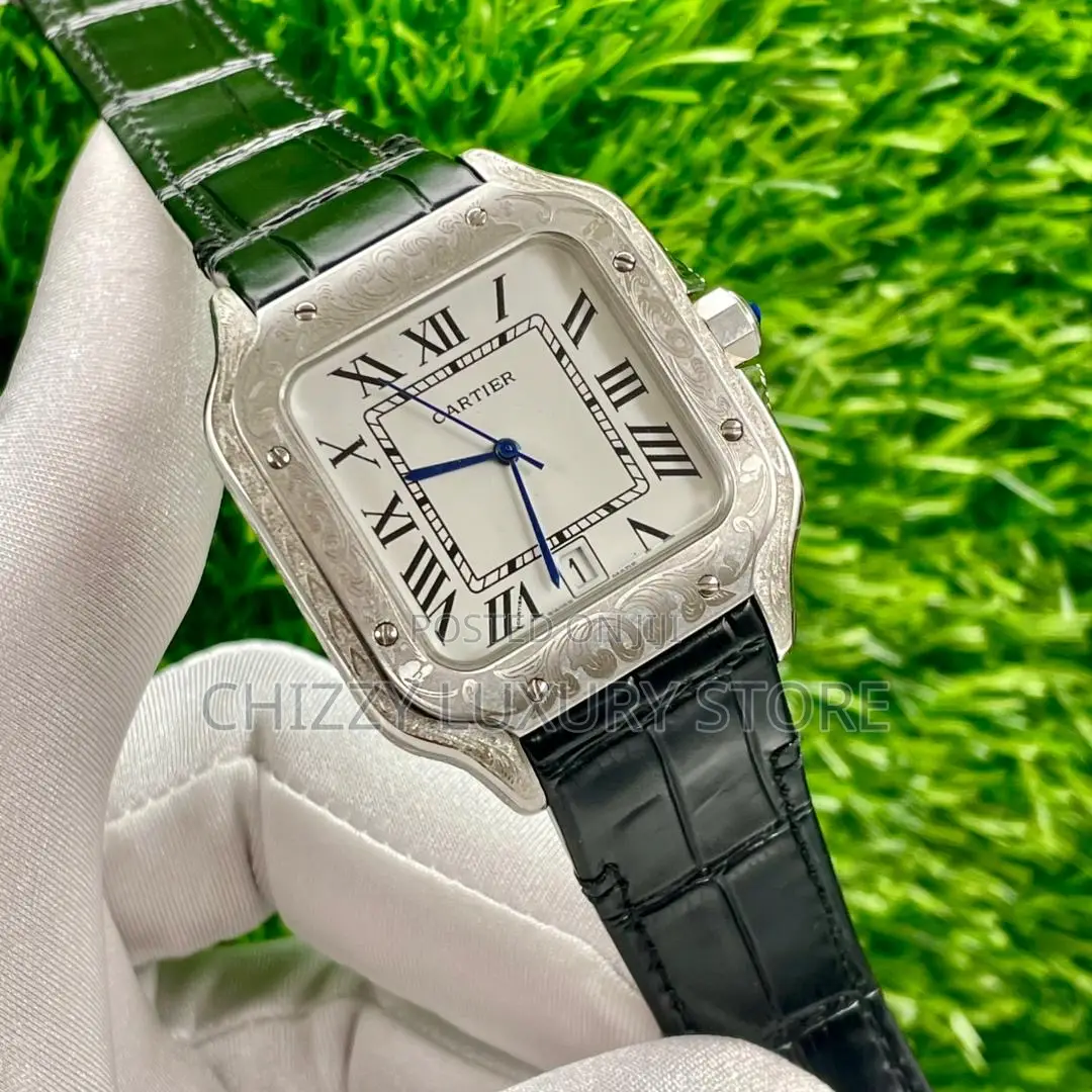 Cartier Quality Luxury Men Genuine Leather Wristwatch