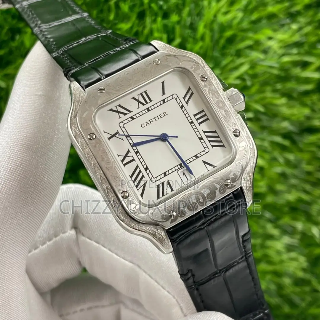 Cartier Quality Luxury Men Genuine Leather Wristwatch