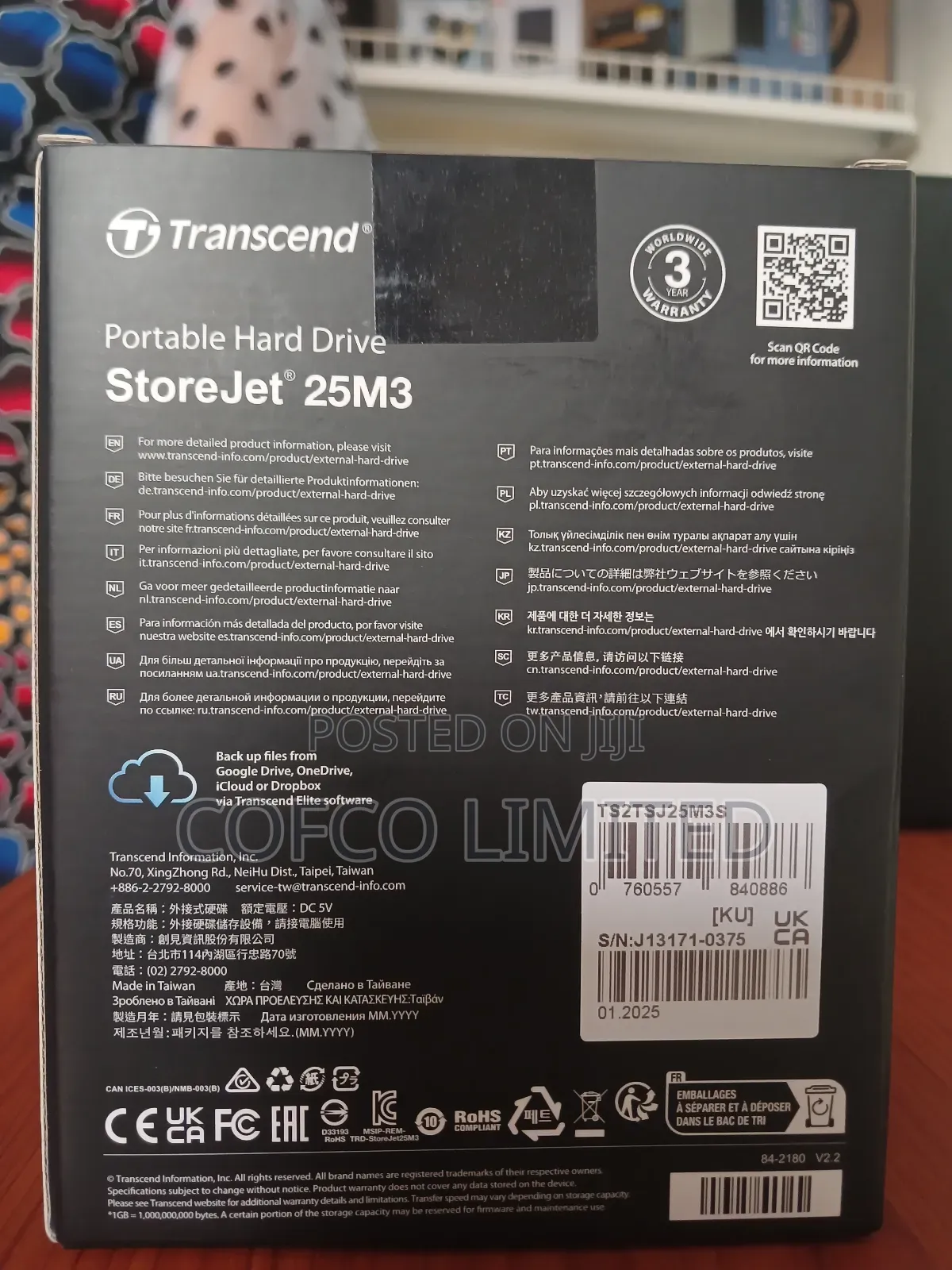 Transcend Storejet 25m3 Portable Hard Drive