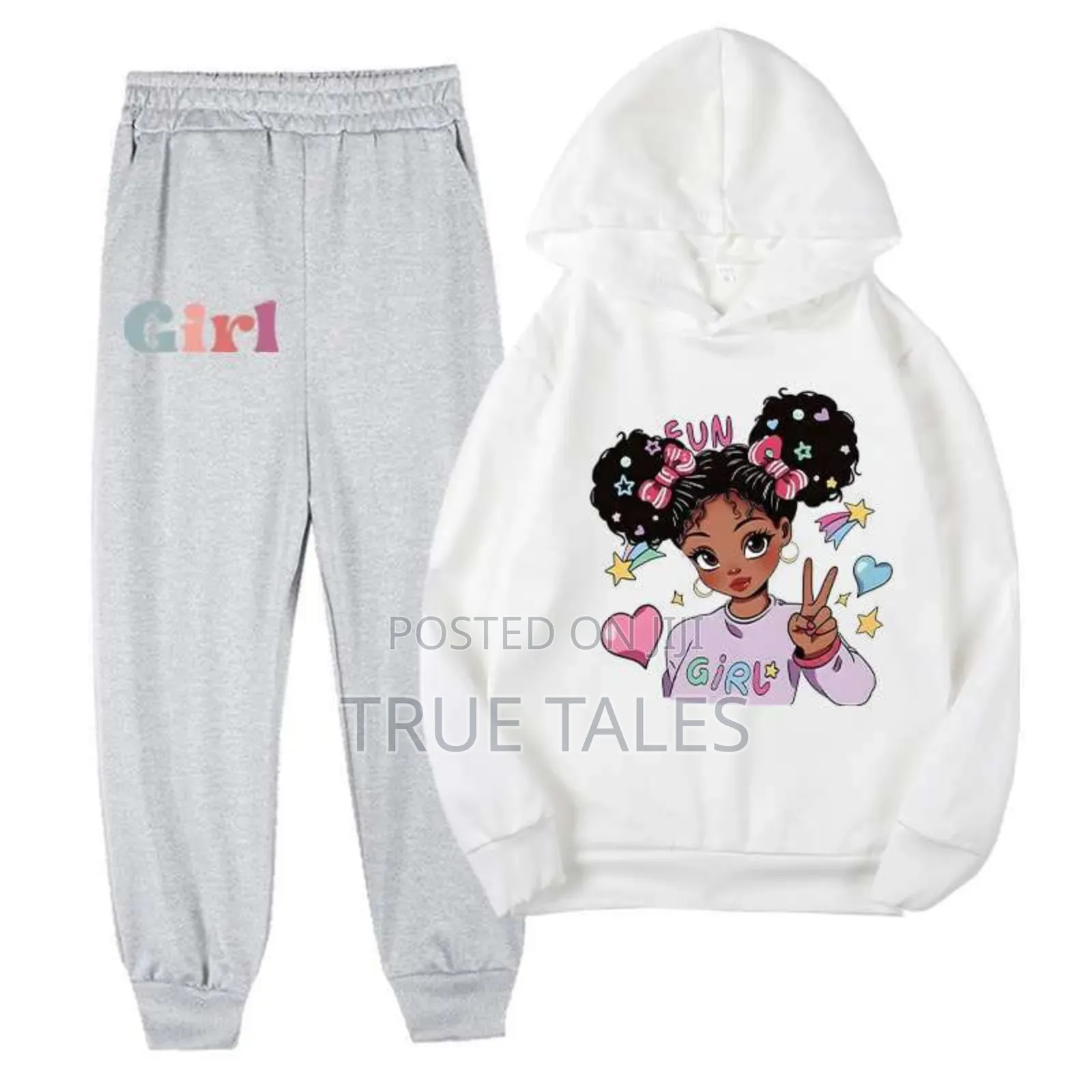 Girls Classy Colourful Joggers & Hoodies Set Ages 2 To 10 Years