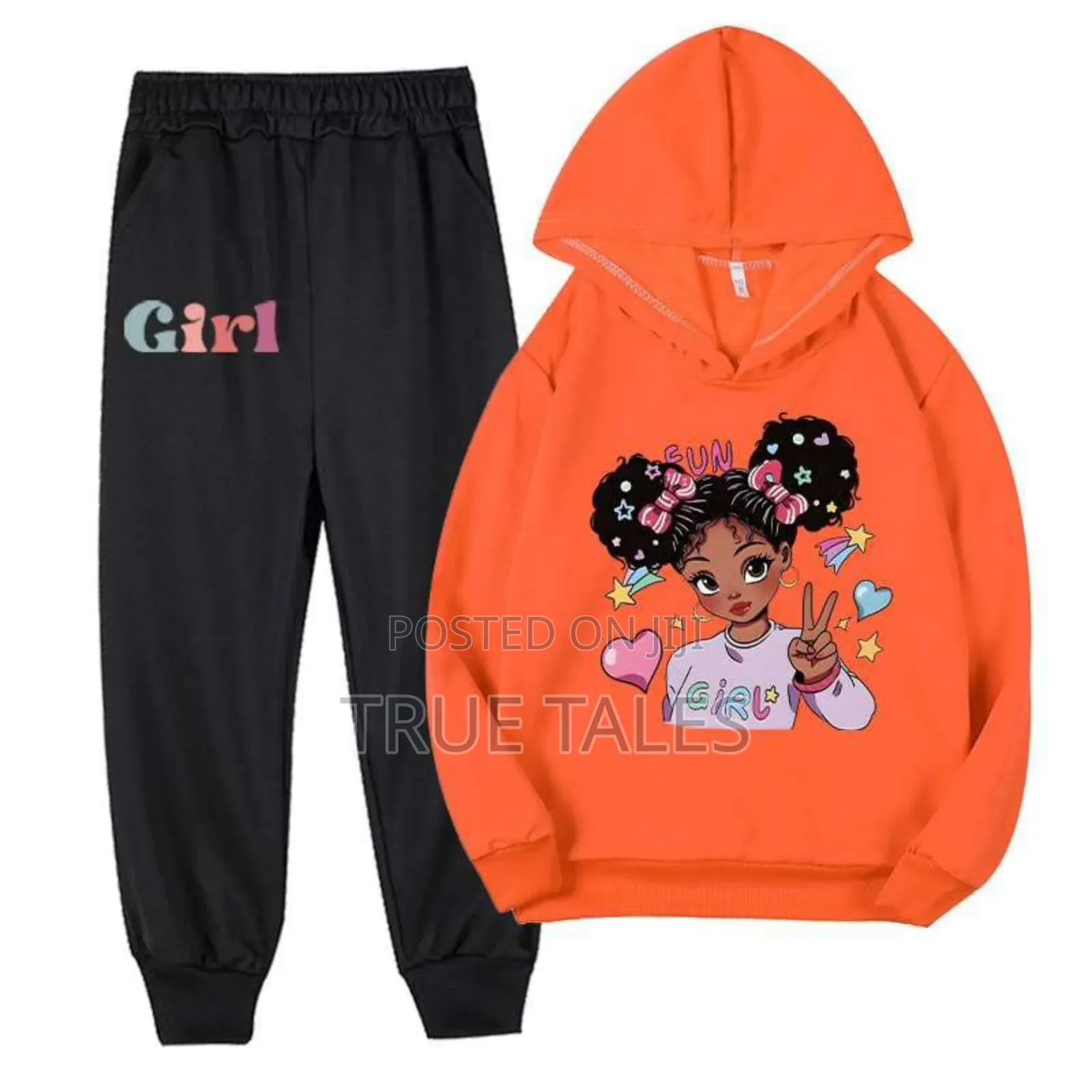 Girls Classy Colourful Joggers & Hoodies Set Ages 2 To 10 Years