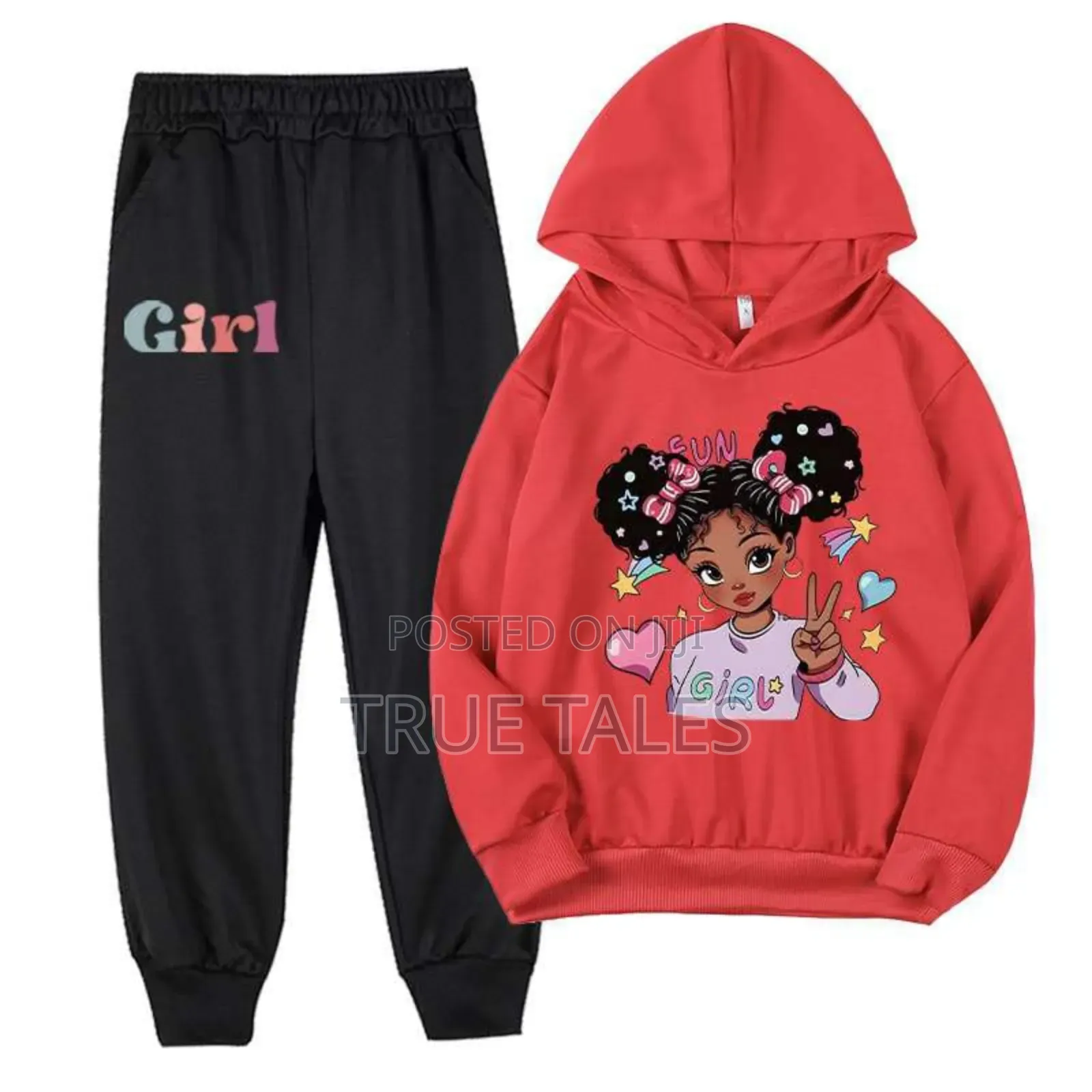 Girls Classy Colourful Joggers & Hoodies Set Ages 2 To 10 Years