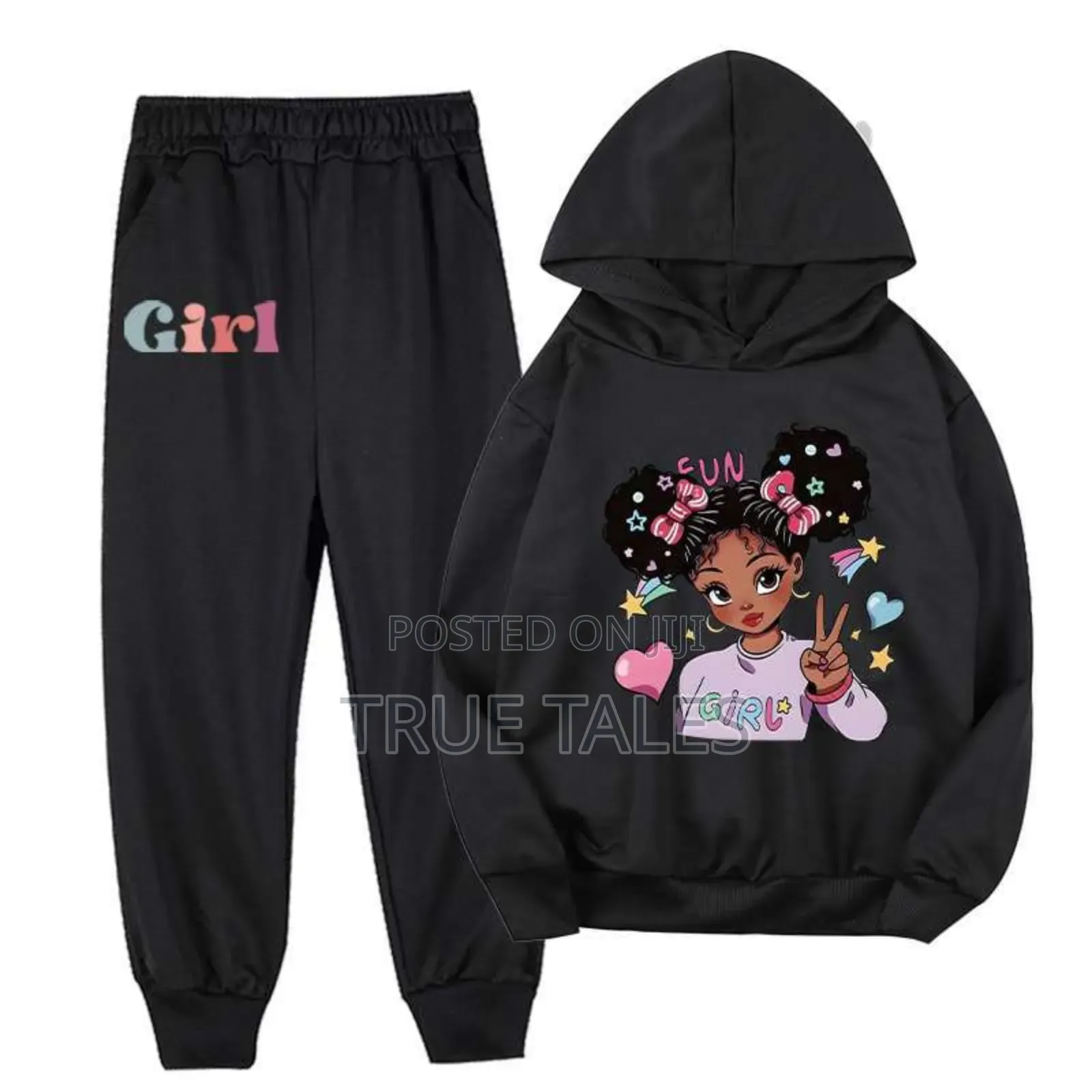 Girls Classy Colourful Joggers & Hoodies Set Ages 2 To 10 Years