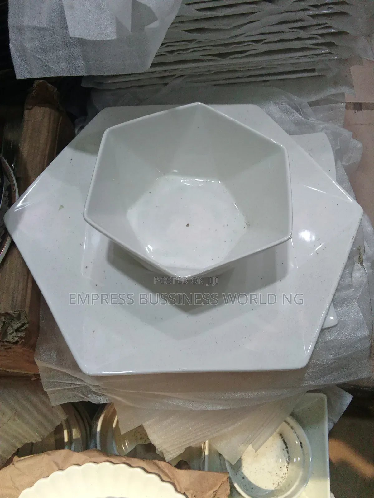 White Breakable Plates Set -6 Flats and 6 Bowls