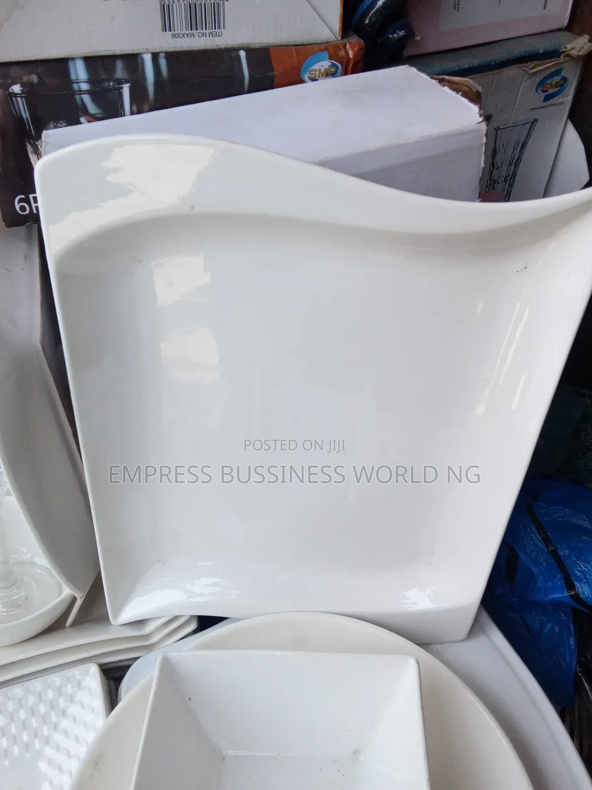 White Breakable Plates Set -6 Flats and 6 Bowls