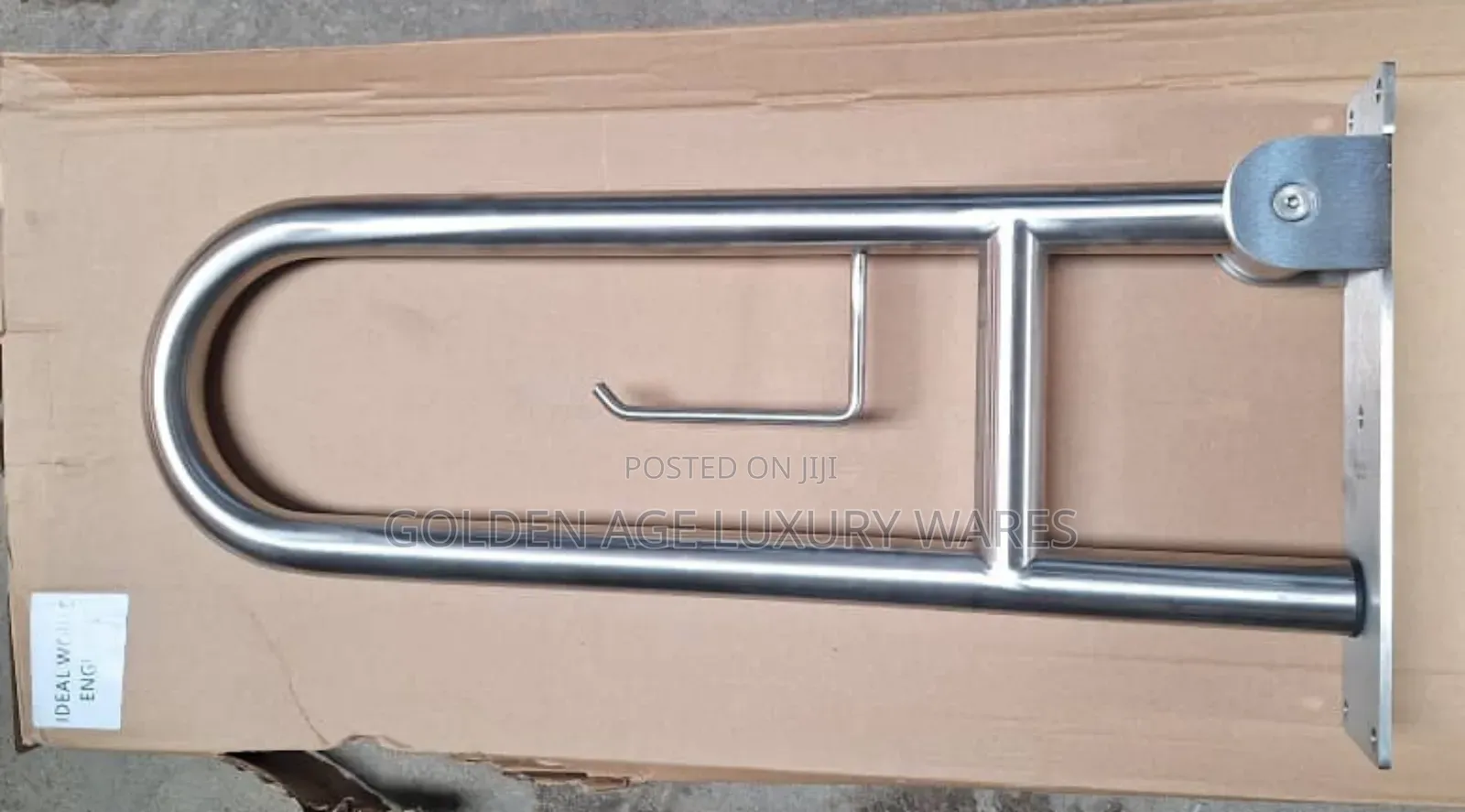 Stainless Grab Bar With Tissue Holder for Toilet Seat