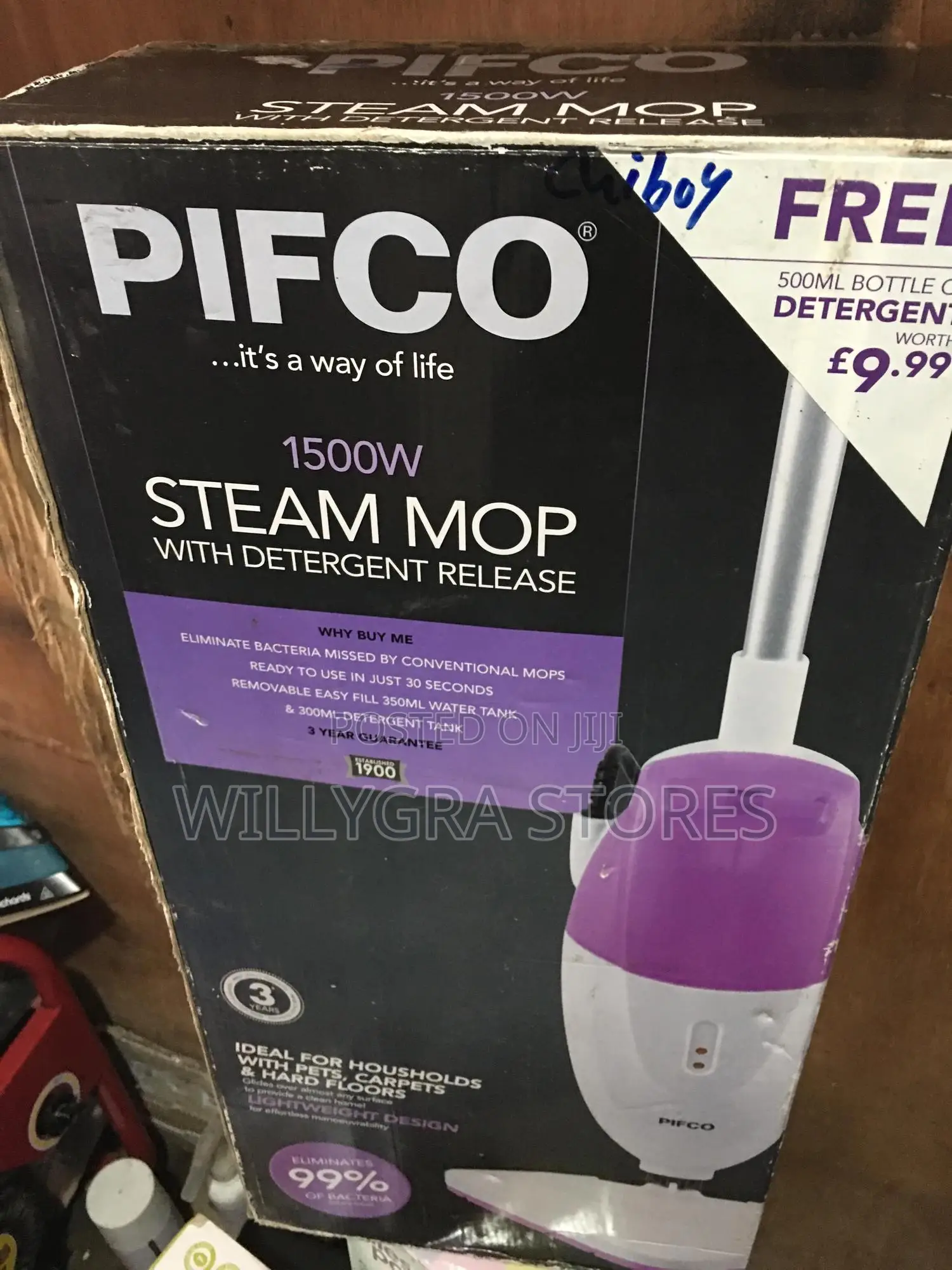 Pifco Steam Mop With Detergent Release -1500w