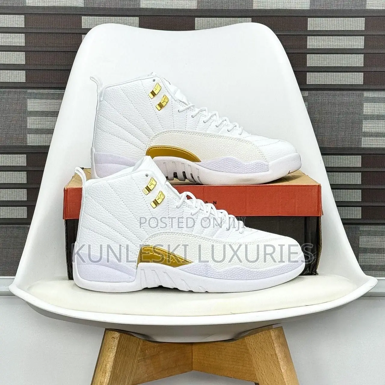 Original Ovo X Air Jordan 12 Retro Og White Gold Sneakers