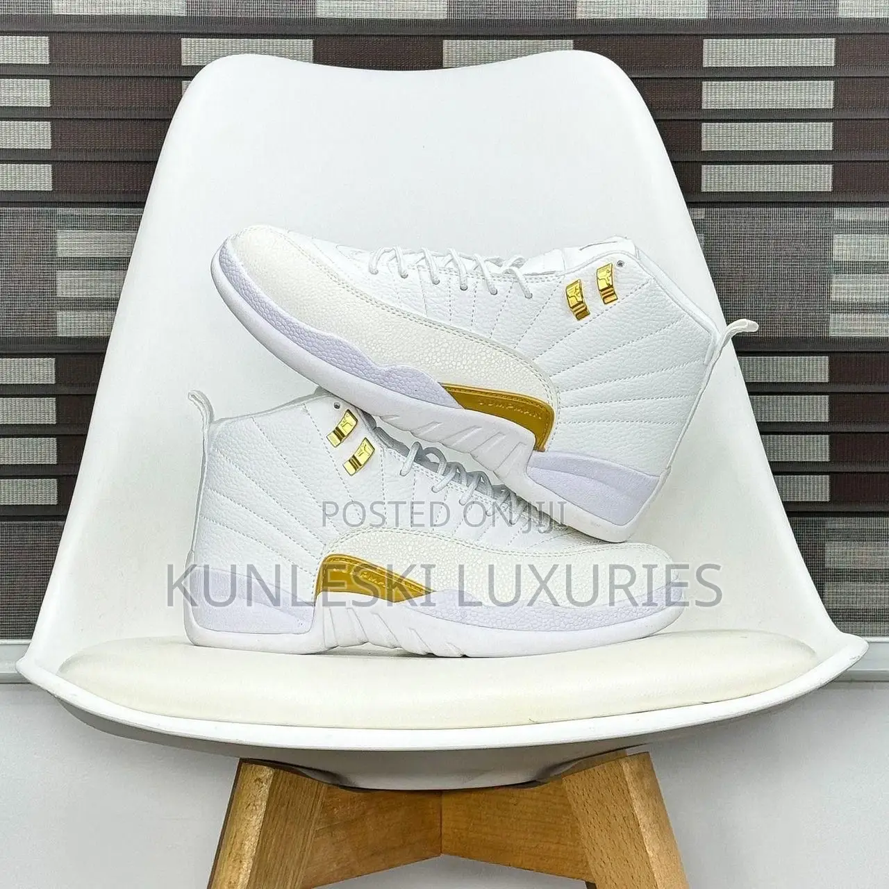 Original Ovo X Air Jordan 12 Retro Og White Gold Sneakers