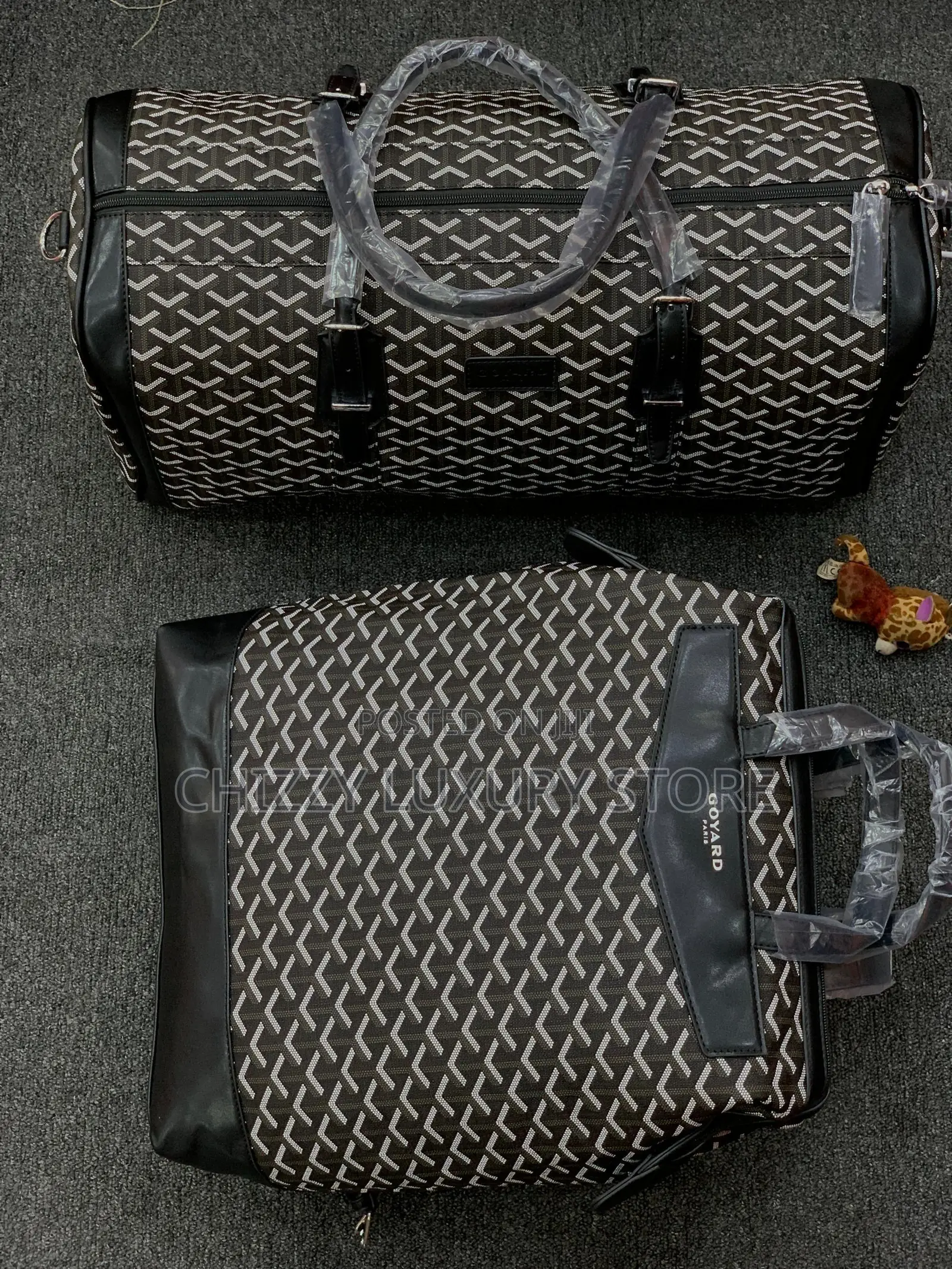 Goyard Quality Luxury Men Genuine Leather Duffle Bag/Backpack