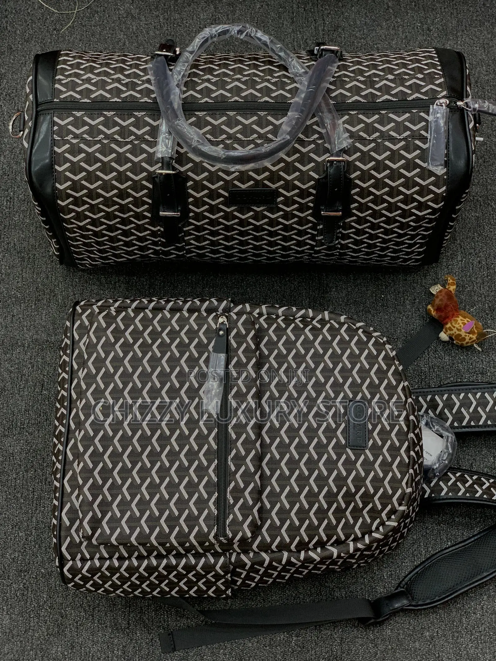Goyard Quality Luxury Men Genuine Leather Duffle Bag/Backpack