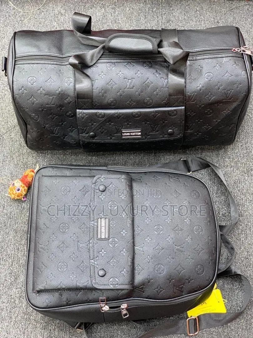 Armani Quality Luxury Genuine Leather Duffle Bag/ Backpack