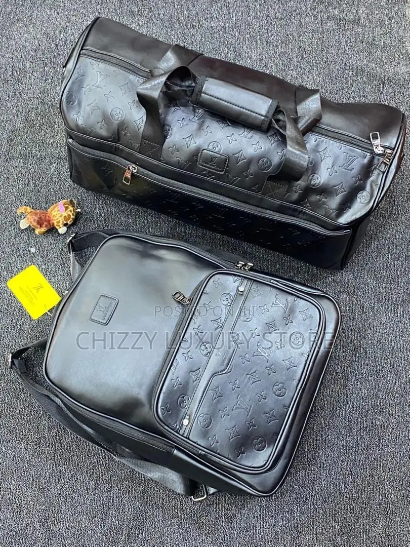 Armani Quality Luxury Genuine Leather Duffle Bag/ Backpack