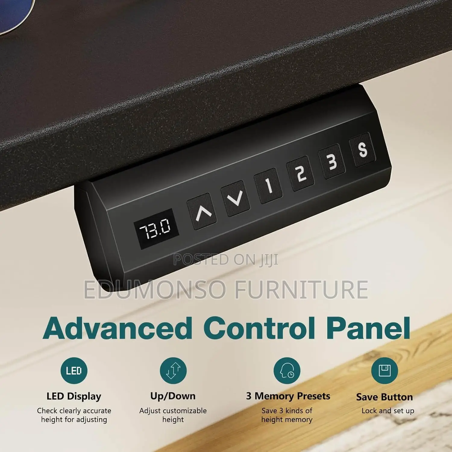 Electric Standing Desk,63 X 24 Inches With Adjustable Desktop Height