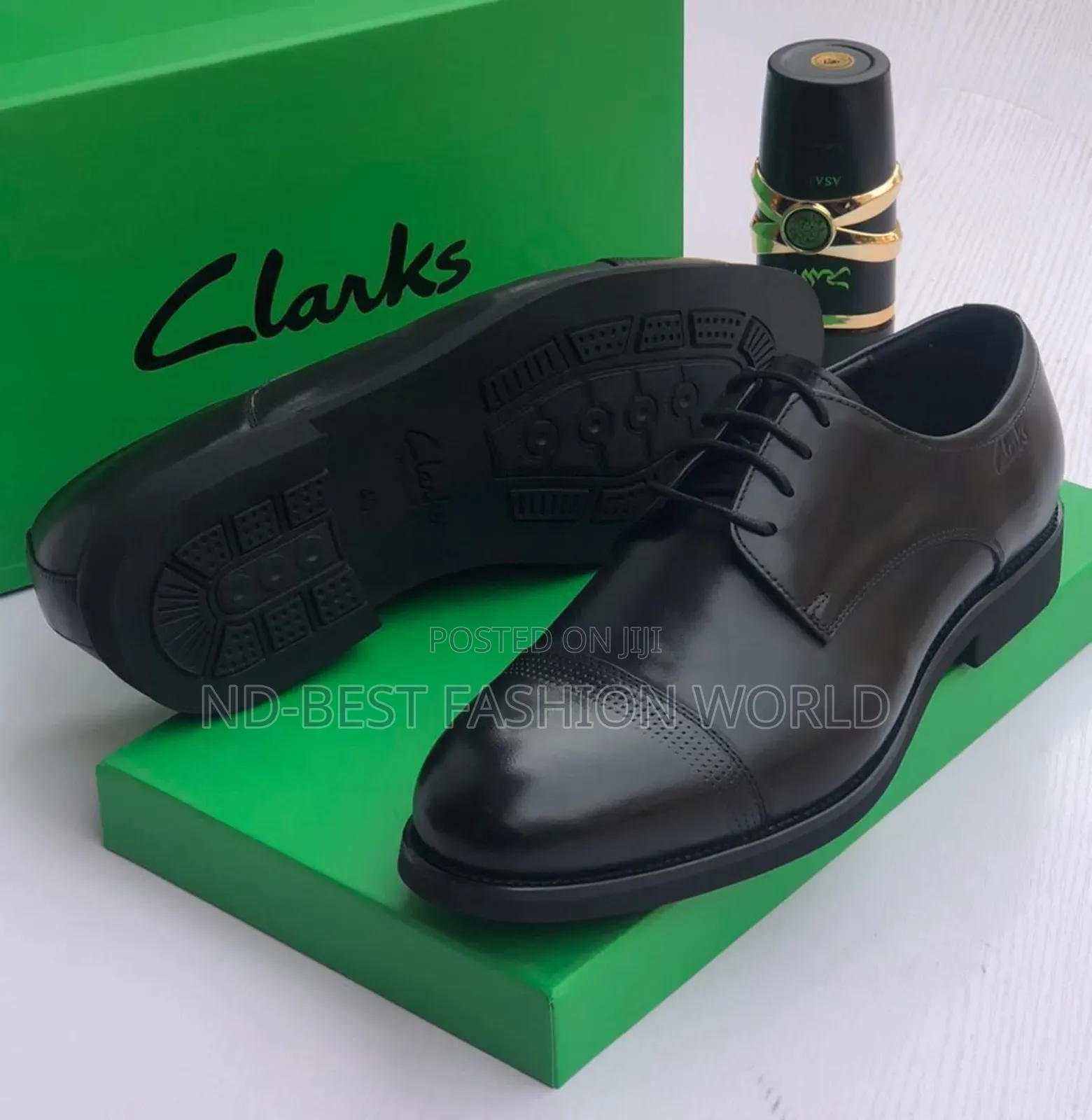Black Leather Clarks Shoes