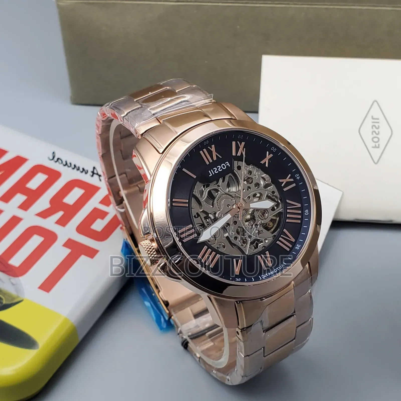 High-Quality Fossil Gold Stainless Steel Mechanical Watch in Store