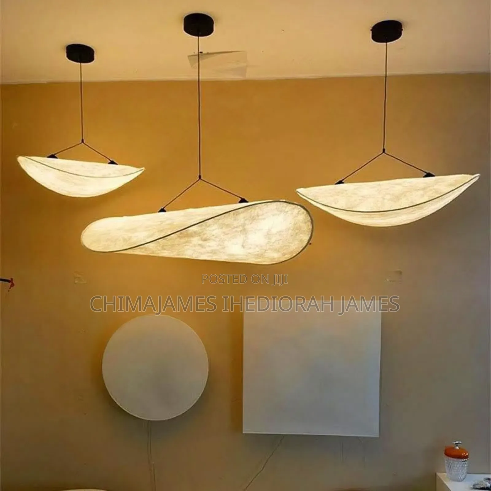 Wabi Sabi Style Silk Pendant Lamp Living Room Restaurant High End