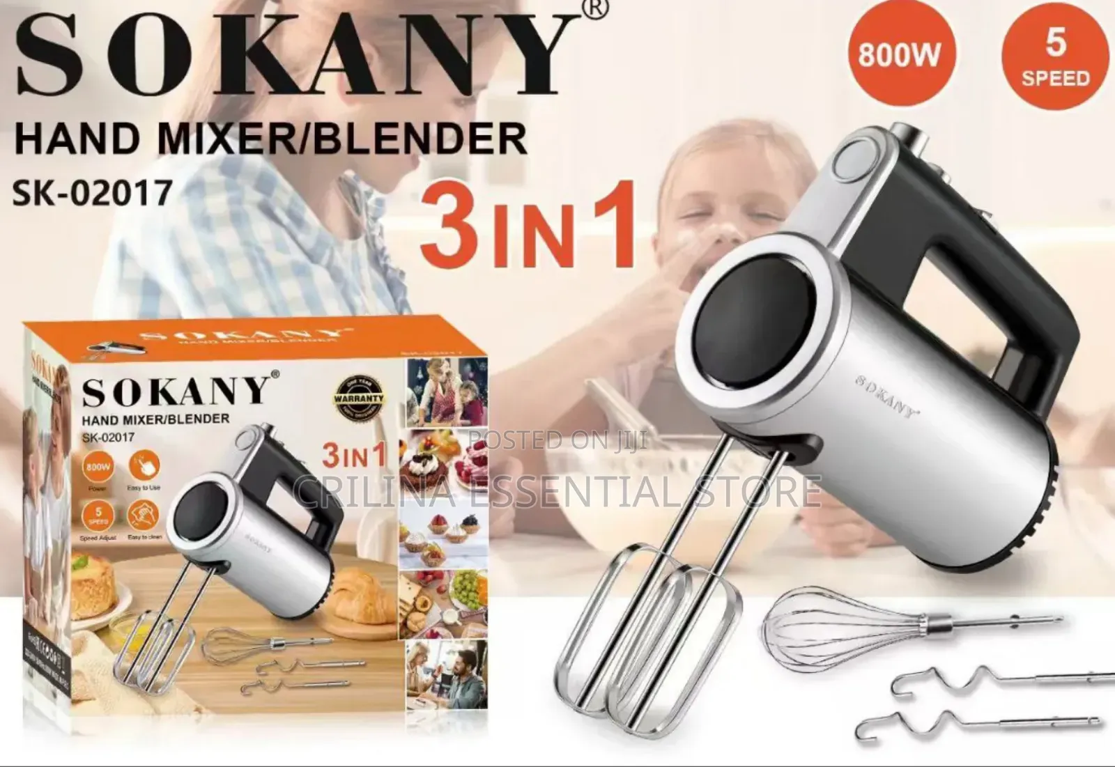 Sokany Electric 3 in 1 Hand Mixer 800w