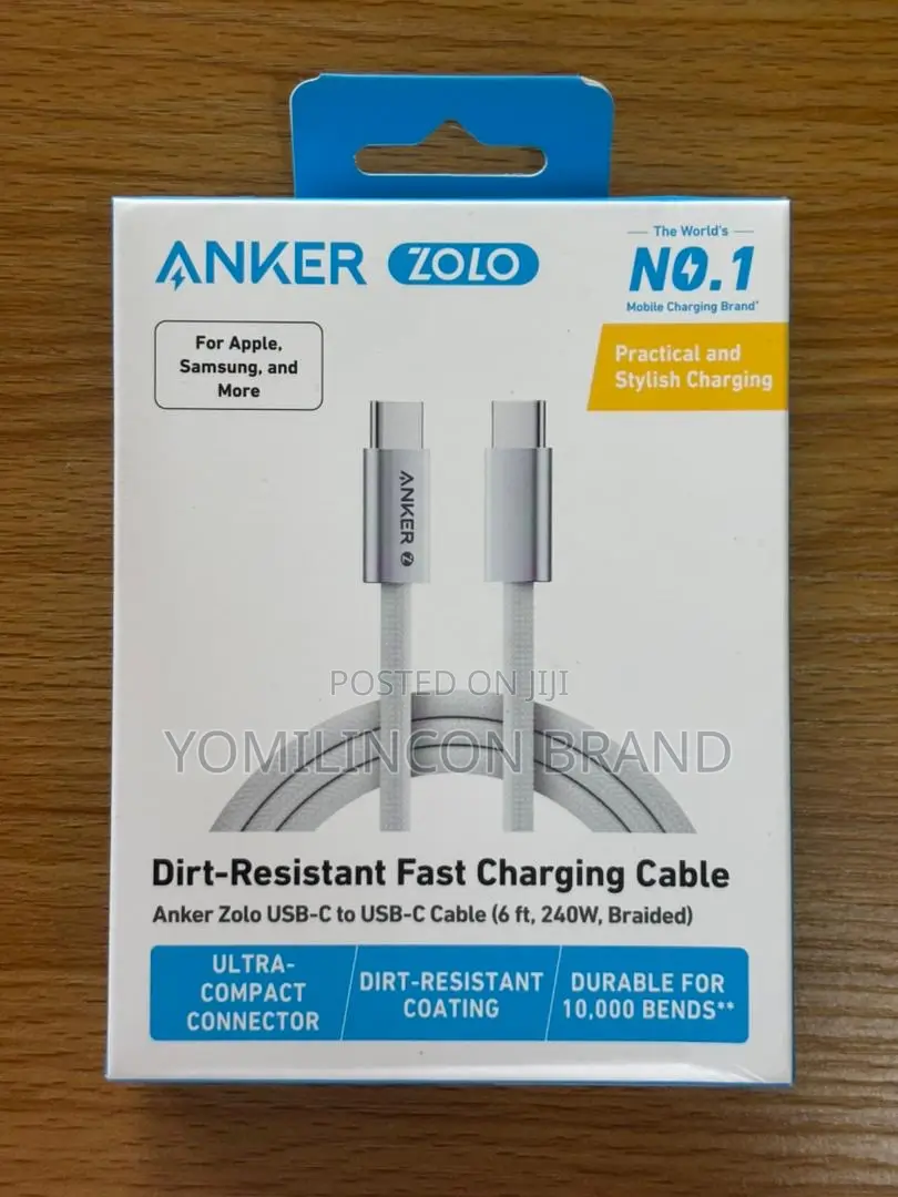 Anker Zolo Usb C to Usb C Cable, Braided and Dirt-Free Type-C