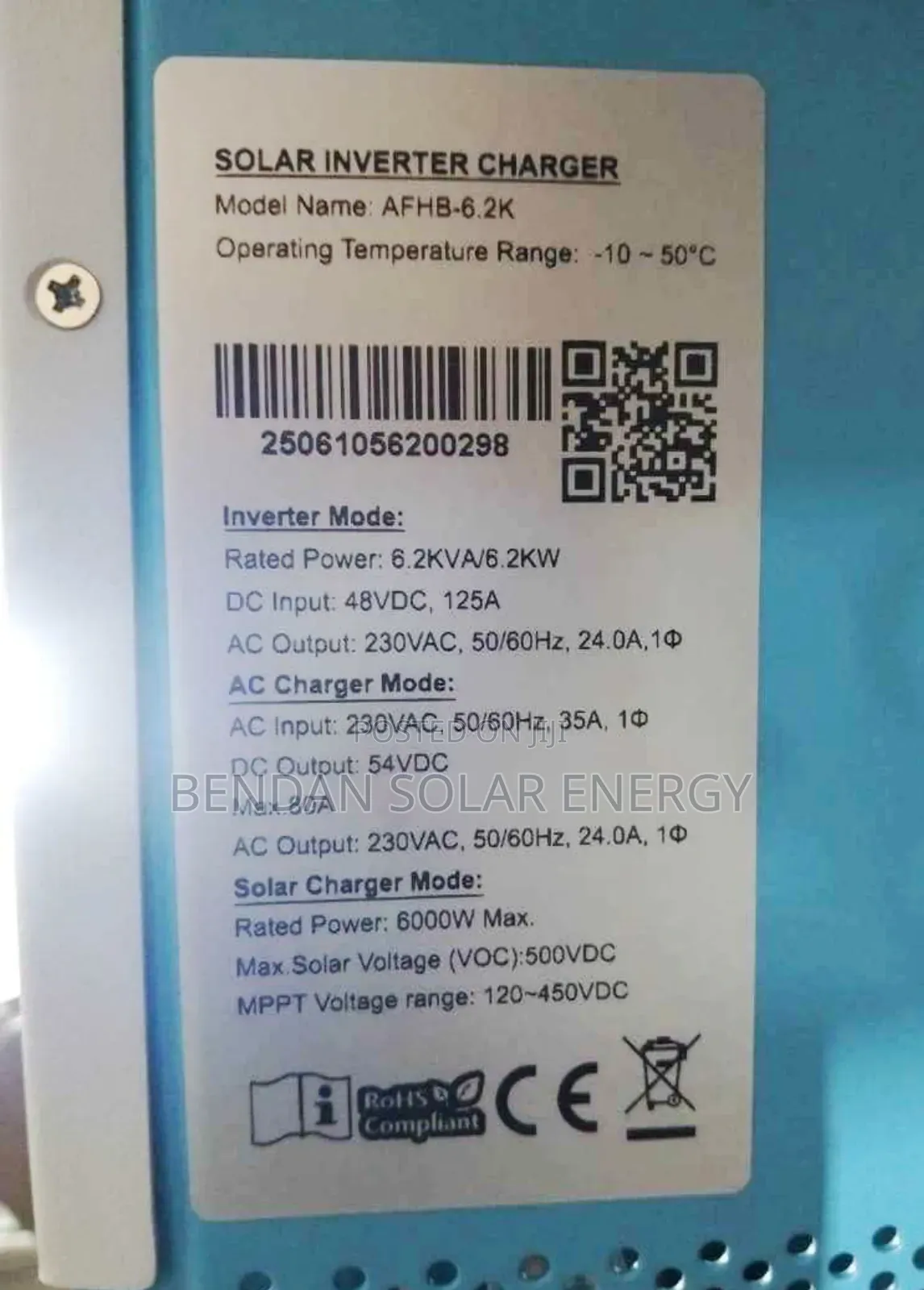 6.2kva Africell Hybrid Inverter | Smart Solar Grid Power Backup