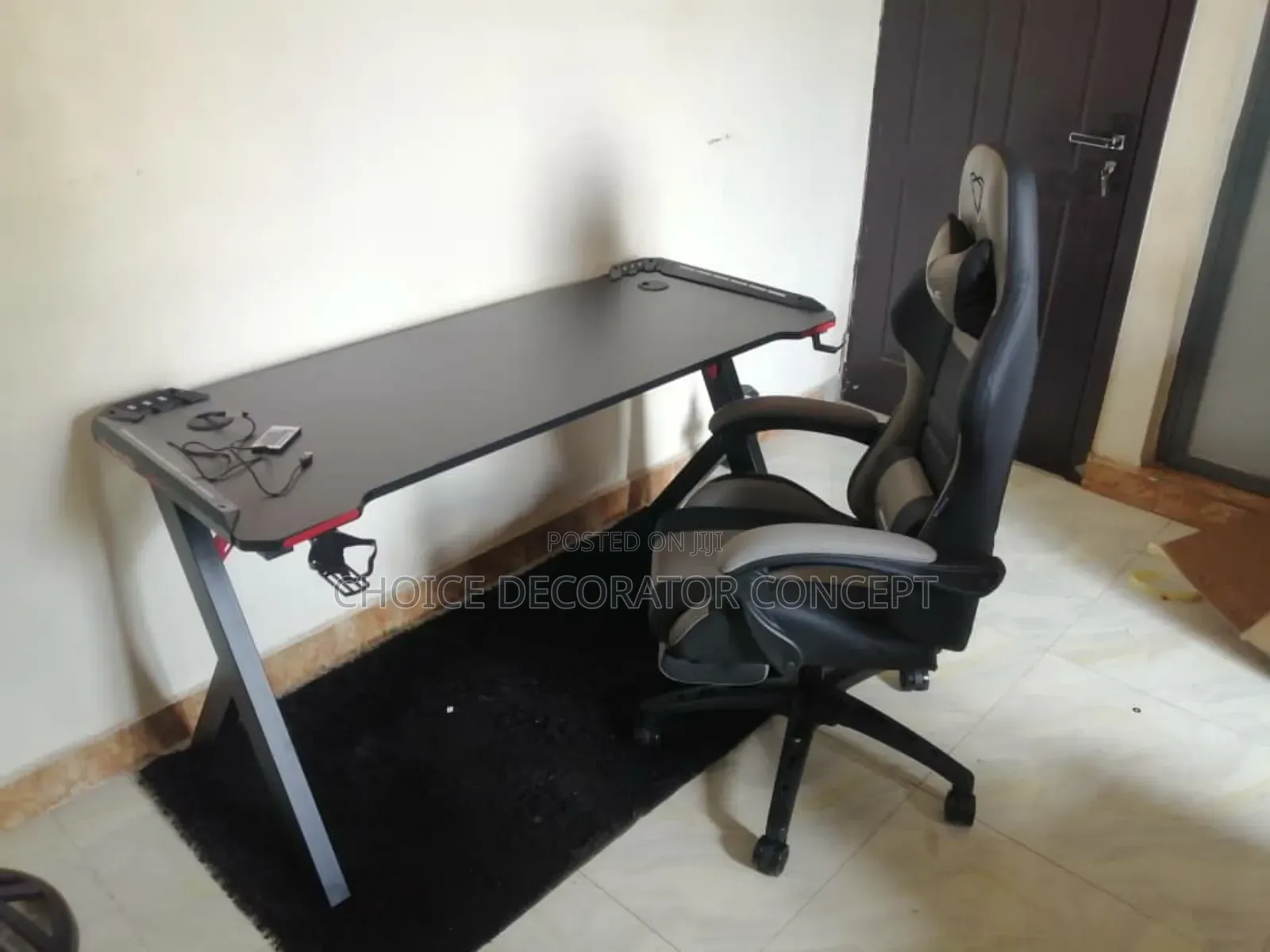 Gaming Chair With Footrest Pro Hand+Leds Gaming Table 1.2mr