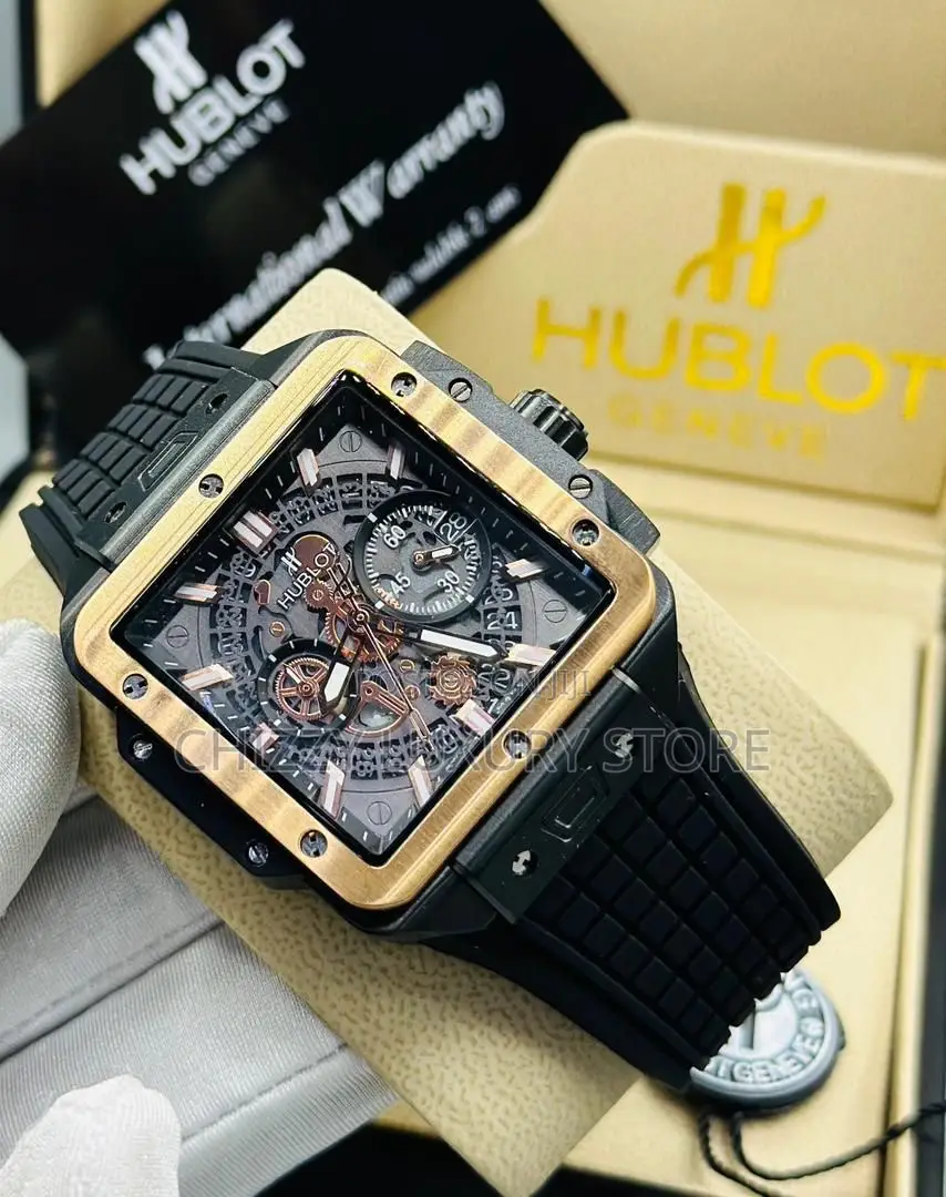 Hublot Quality Luxury Men Chronograph Rubber Strap Wristwatch