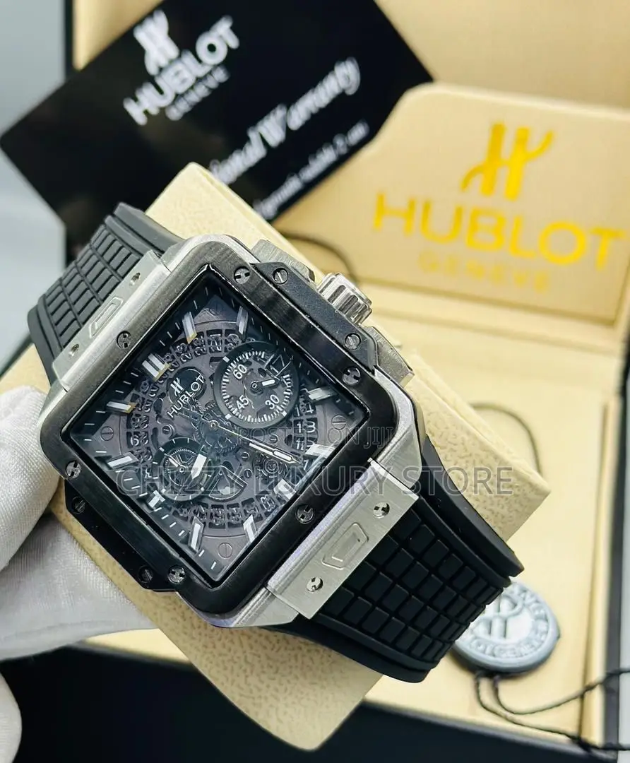 Hublot Quality Luxury Men Chronograph Rubber Strap Wristwatch