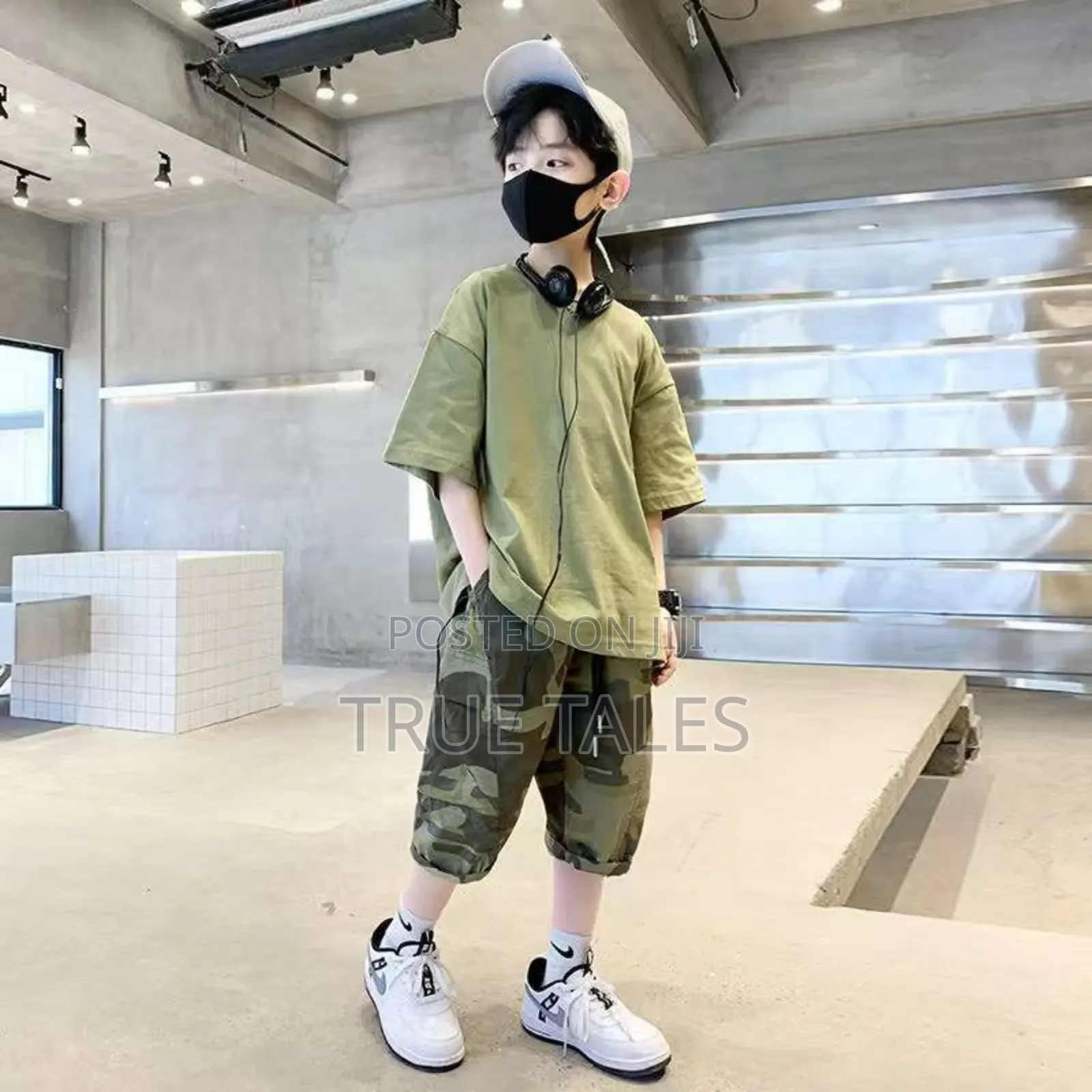 Boy's Camouflage Pattern Top And Bottom Cotton Set Ages 3 To 13 Years