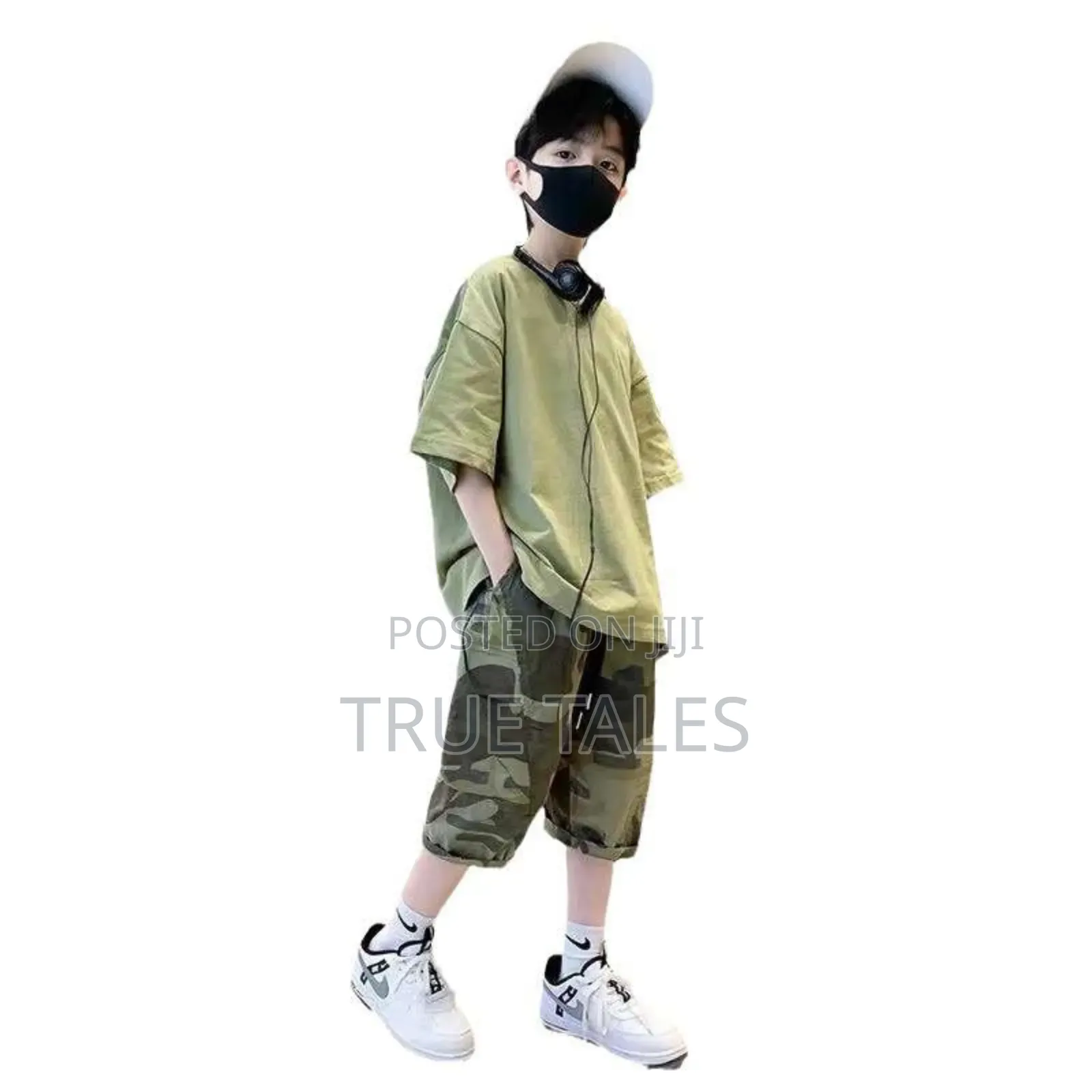 Boy's Camouflage Pattern Top And Bottom Cotton Set Ages 3 To 13 Years