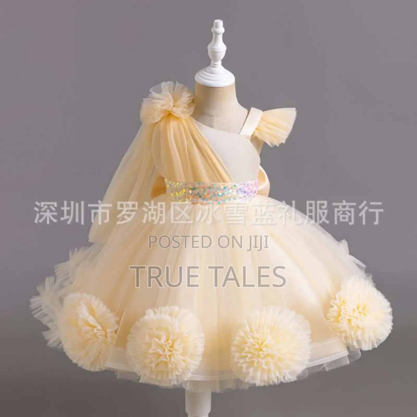 Girls Cinderella Cold Shoulder Ballgown Dress Ages 1 To 8 Years
