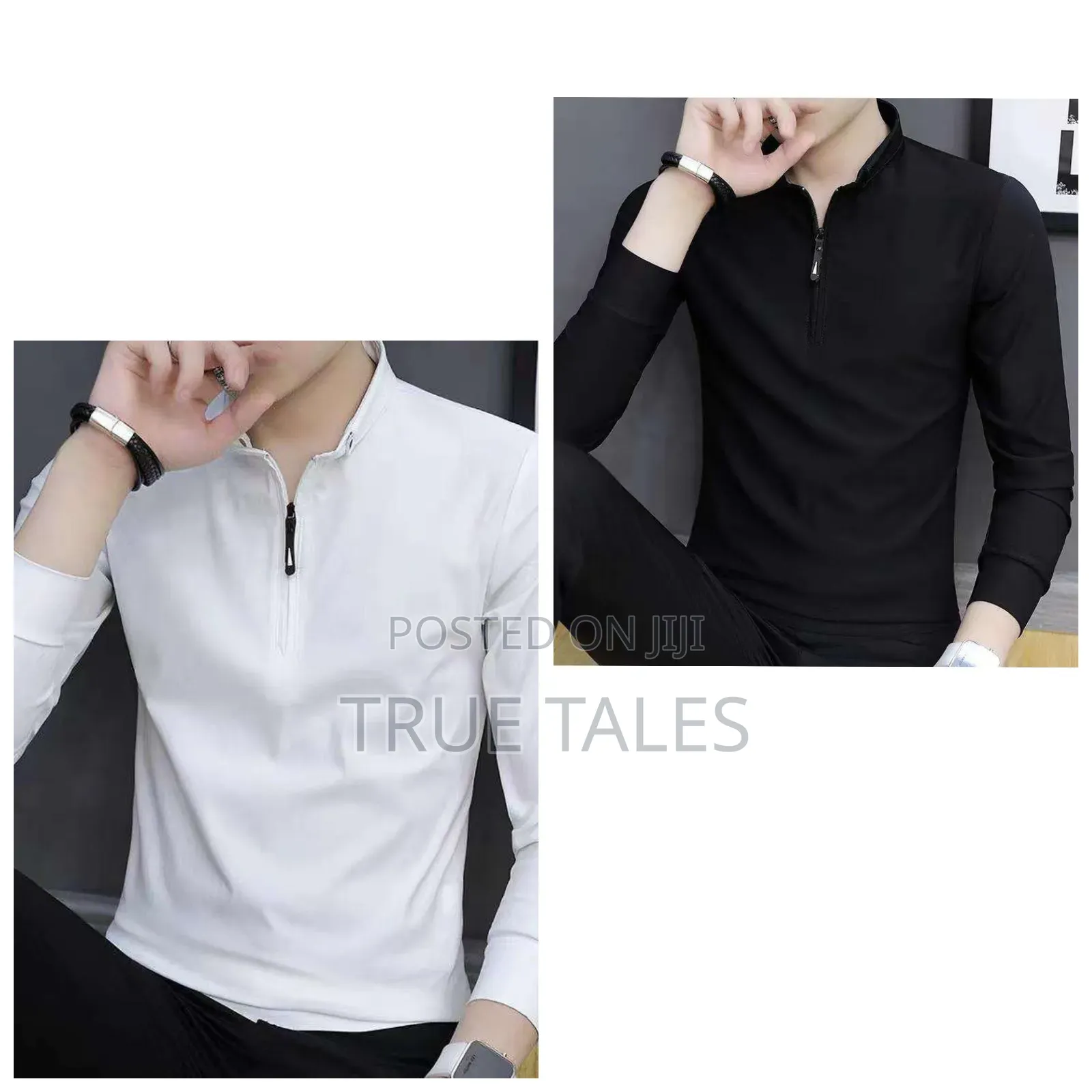 High Quality Front Zipper Long Sleeves Polo Shirt