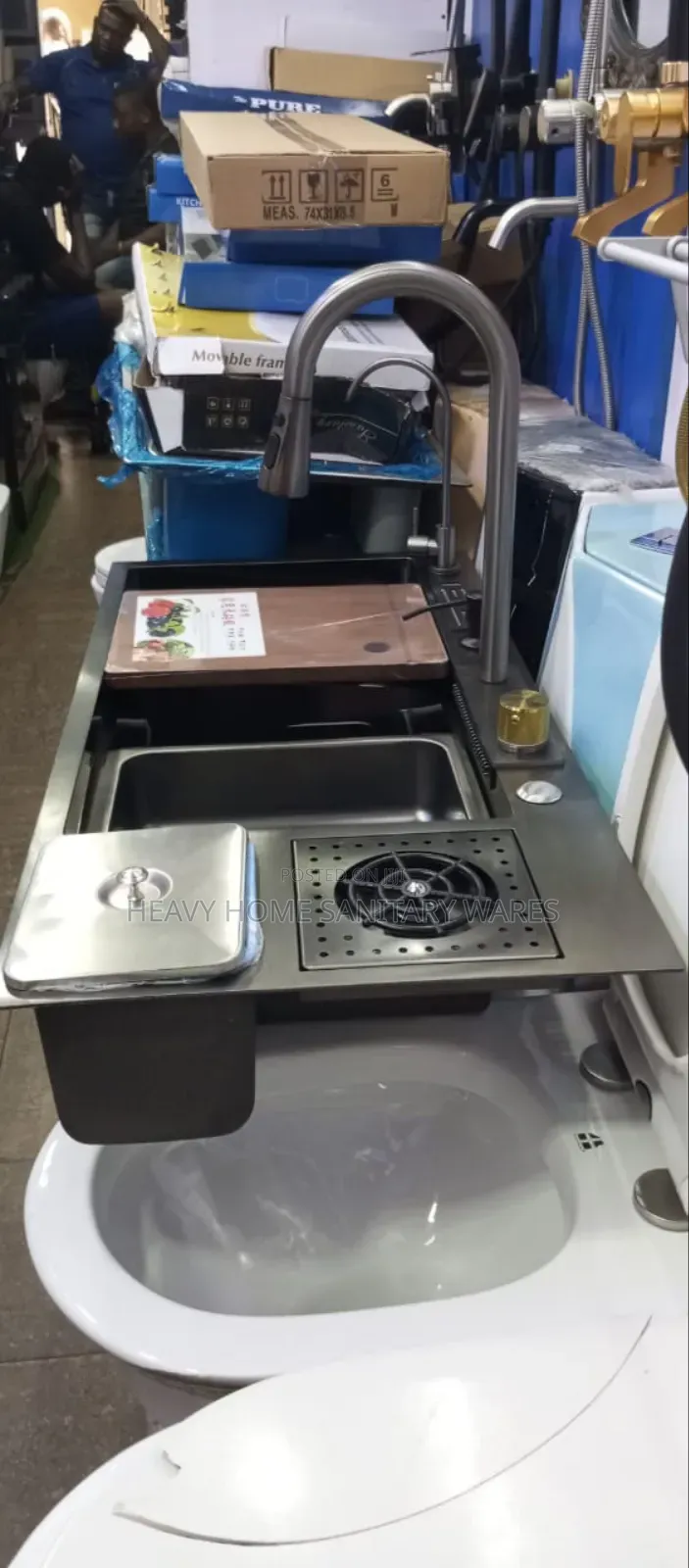 Pure Black Digital Kitchen Sink