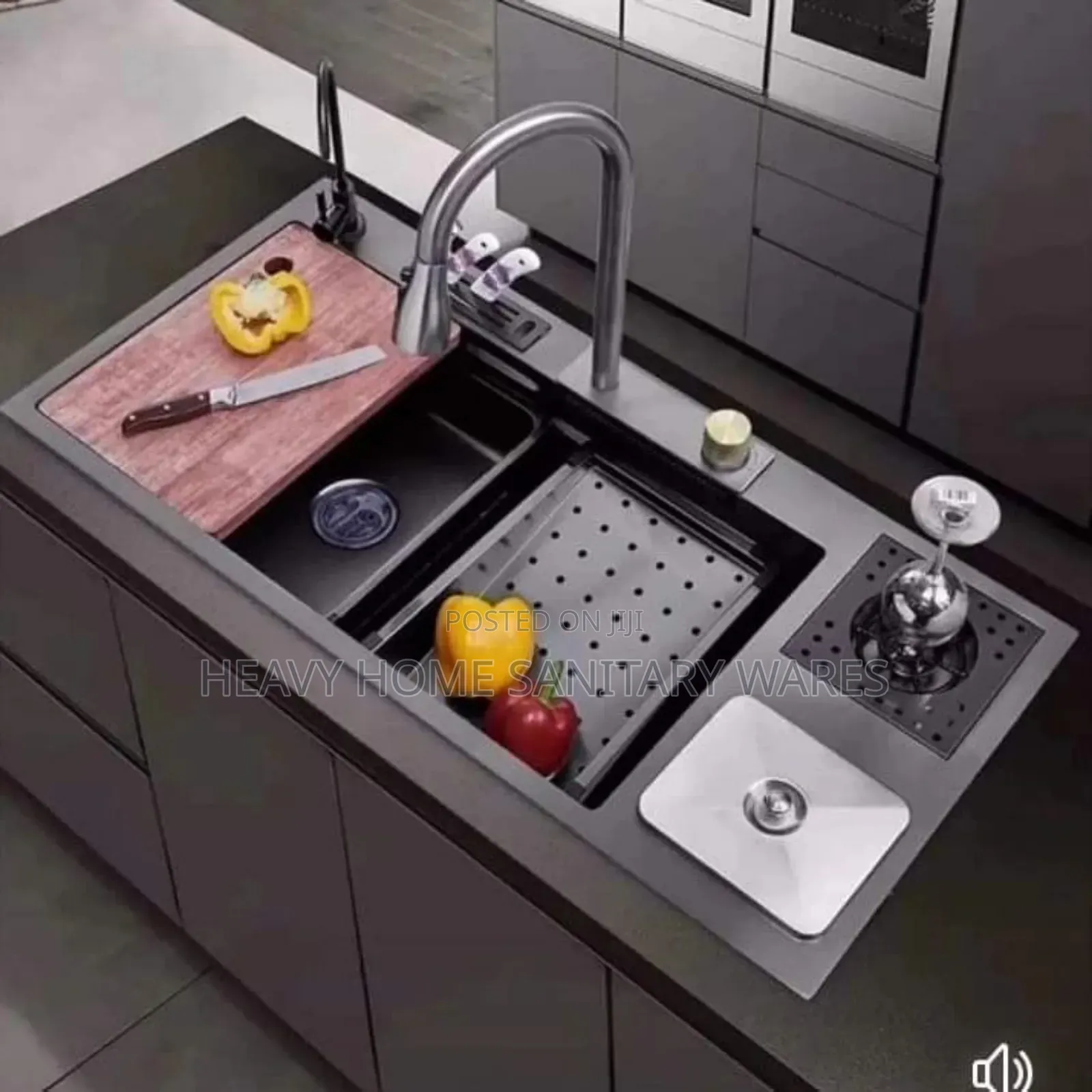 Pure Black Digital Kitchen Sink