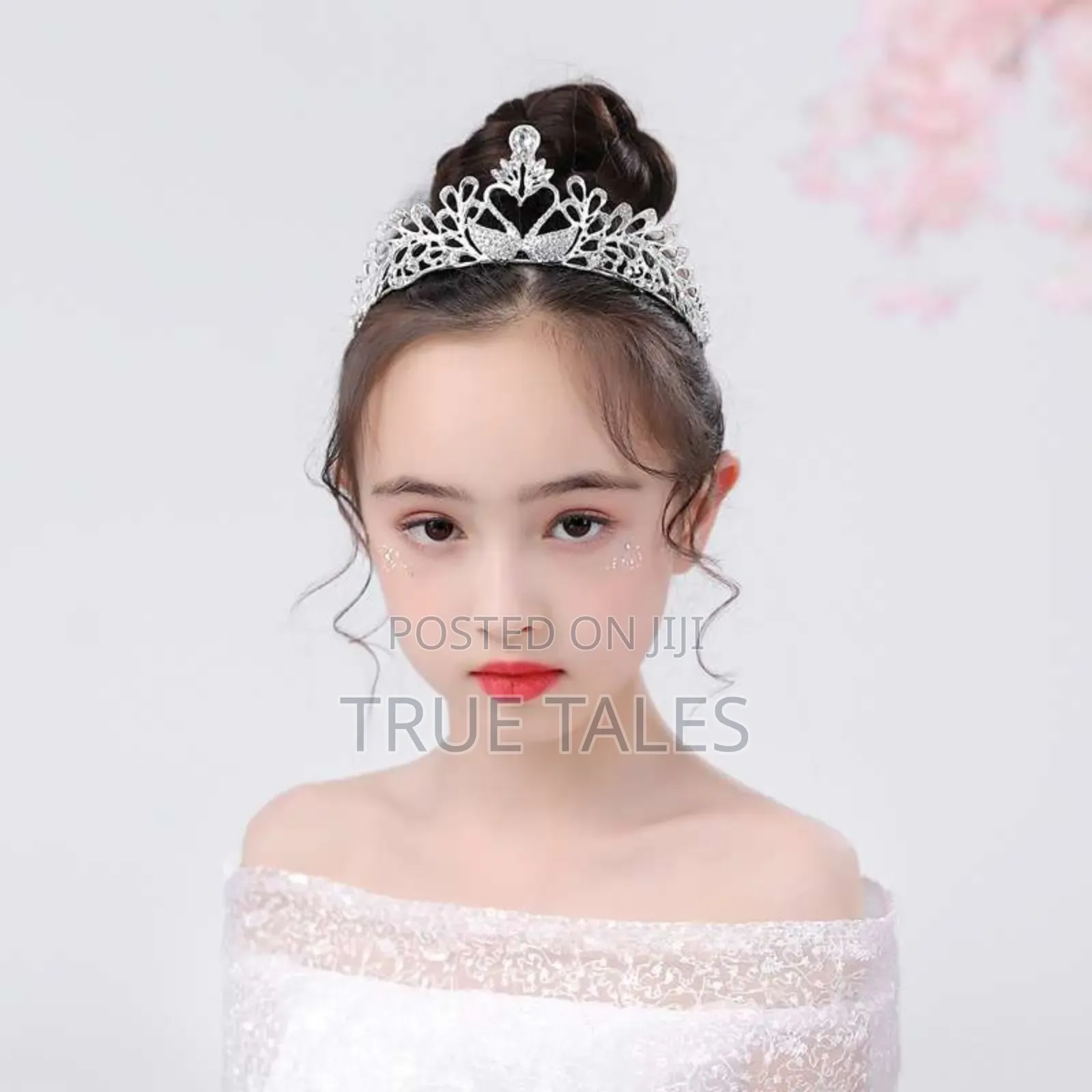 Girls Silver Bigger Swan Crystal Tiara Hair Crown