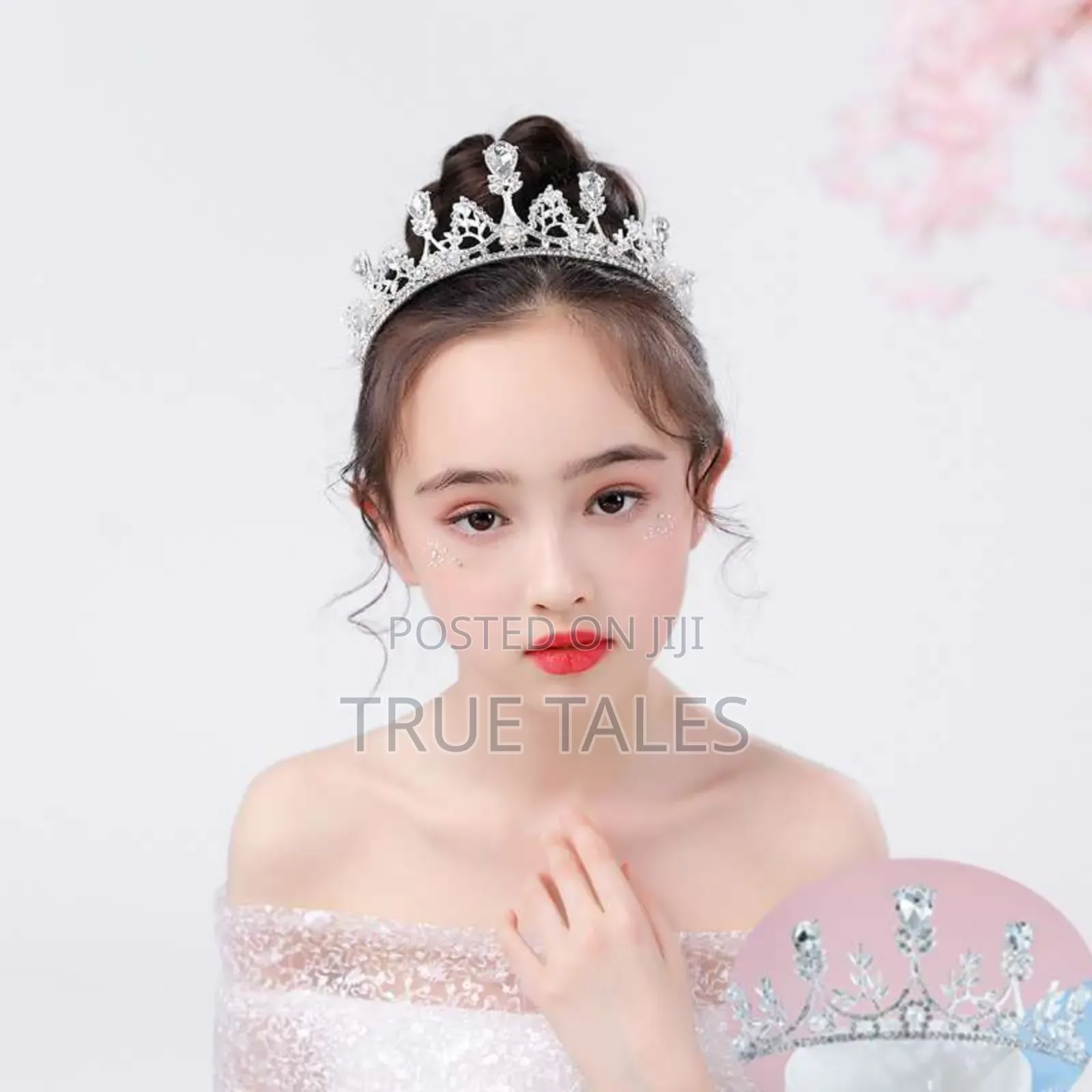High Top Notch Girls Silver Crystal Tiara Hair Crown
