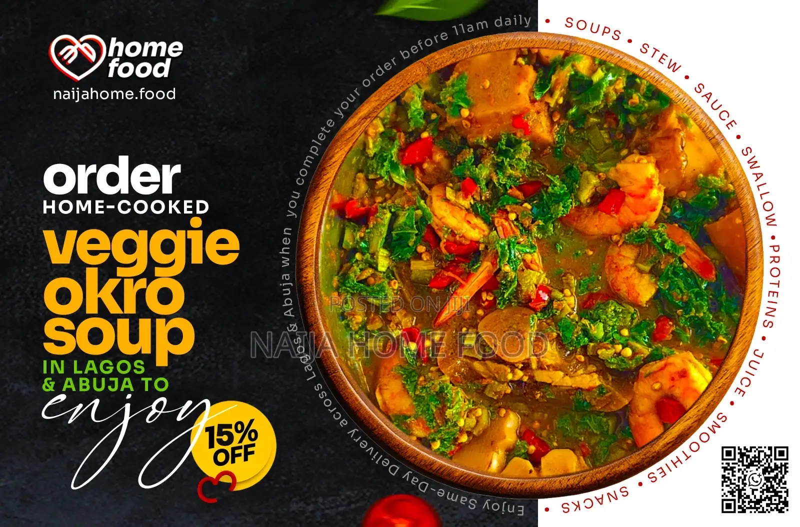 Order Vegetable Okro Soup at Naija Home Food for 15% Off First Orders