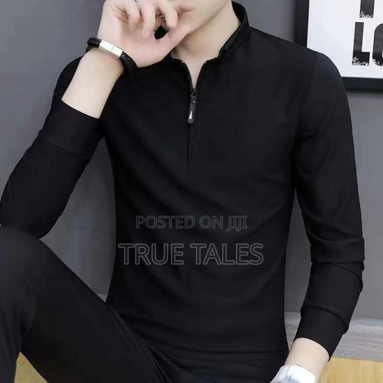 Front Zipper Long Sleeves T-shirts