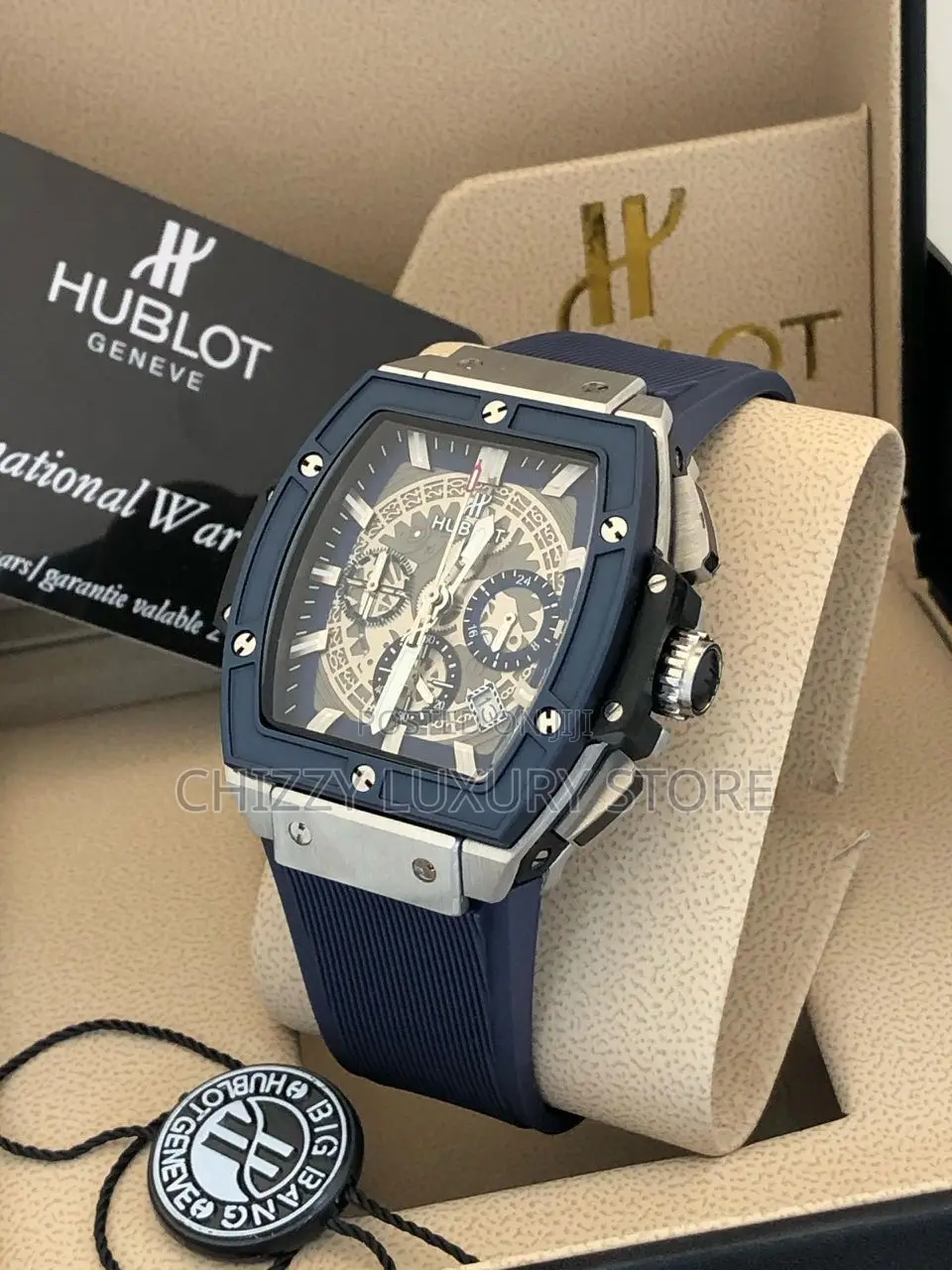 Hublot Quality Luxury Men Chronograph Rubber Strap Wristwatch