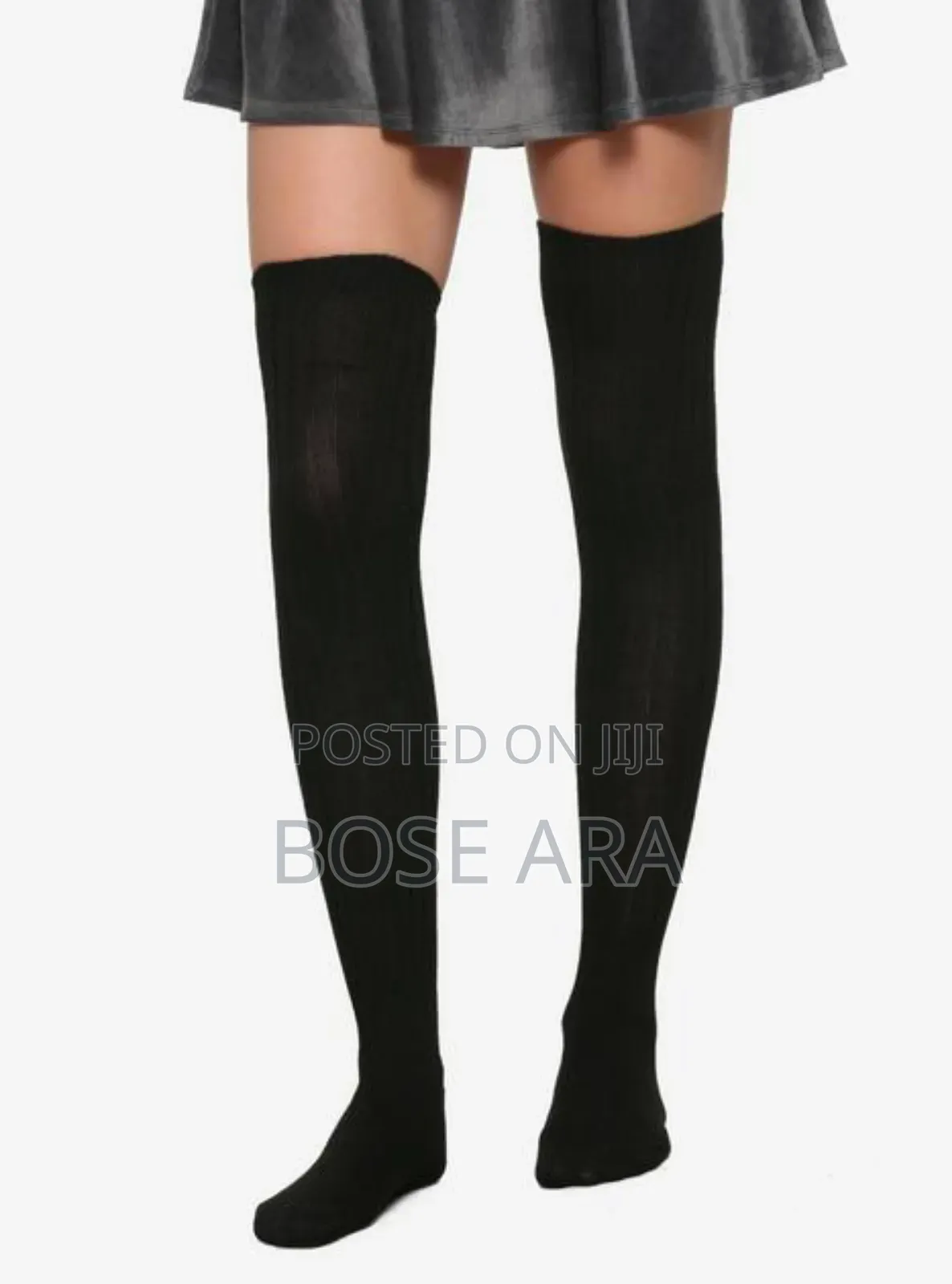 Knee Length High Black Socks Plain 3pairs