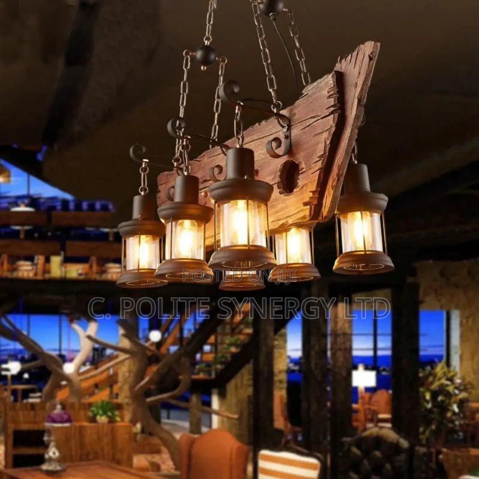 Wood Lamp Chandelier